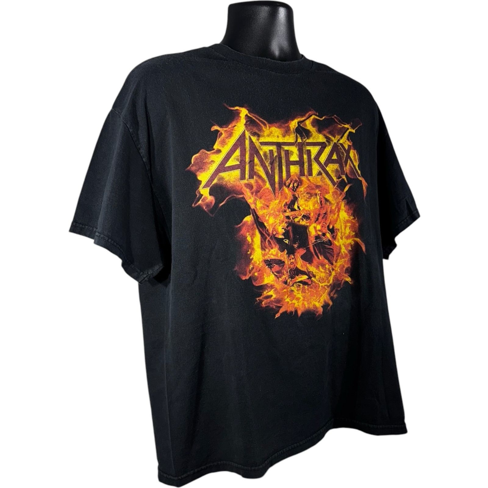 Vintage Vintage Anthrax Flame Logo Tee XL Size US XL / EU 56 / 4 - 4 Thumbnail