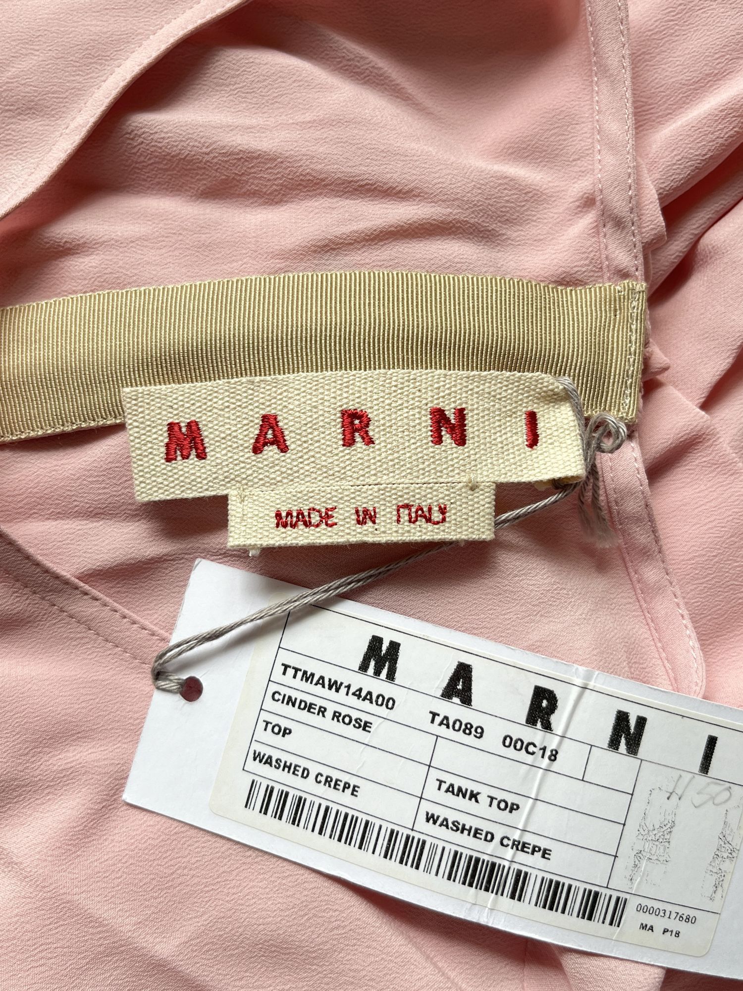 Marni ⚡️QUICK SALE⚡️Marni Pink Cinder Rose Crepe Tank Top Size XL / US 12-14 / IT 48-50 - 3 Thumbnail
