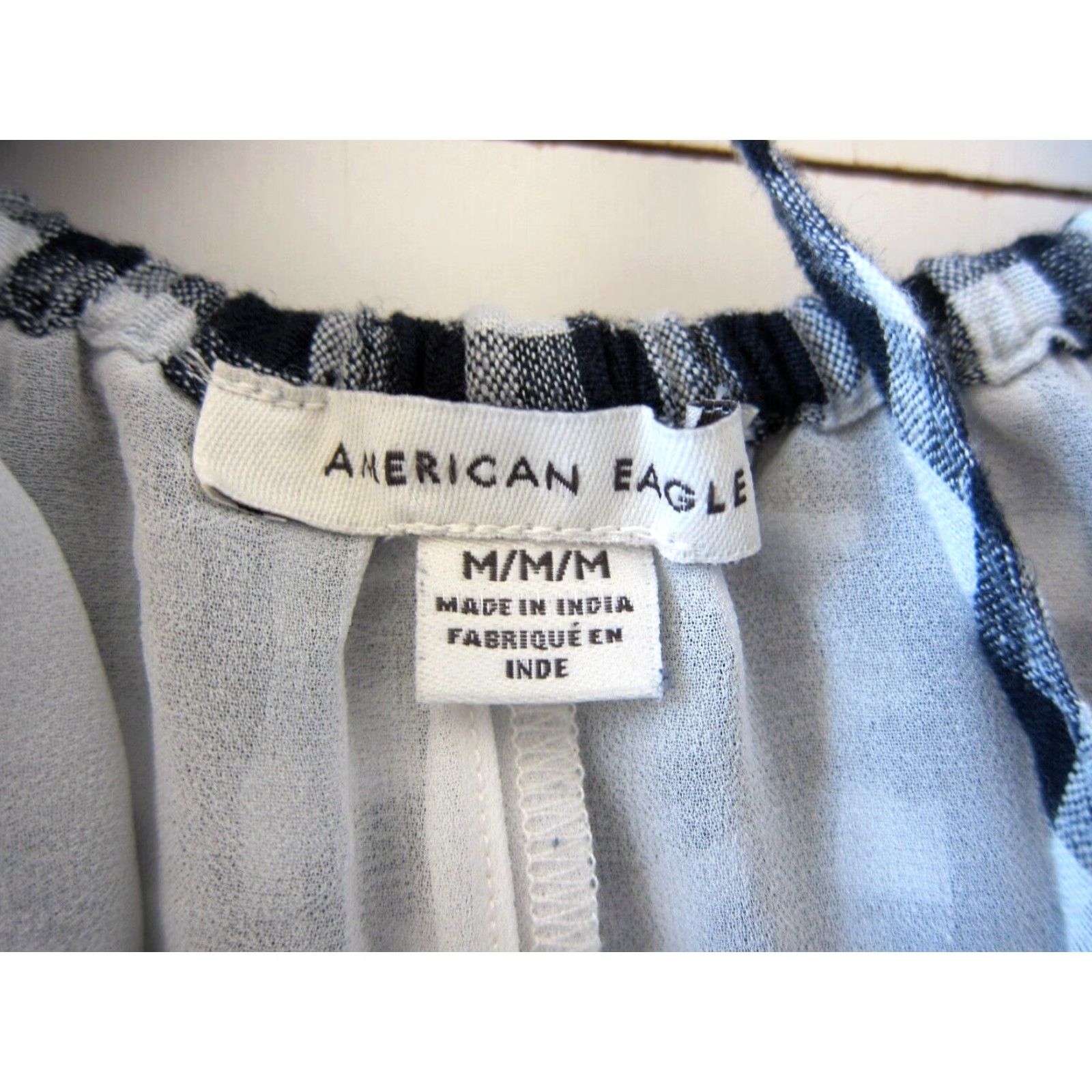 American Eagle Outfitters VINTAGE American Eagle Outfitters Cotton Linen Blue White Plaid Spaghetti Strap Tunic Slip Dress M Size M / US 6-8 / IT 42-44 - 4 Thumbnail