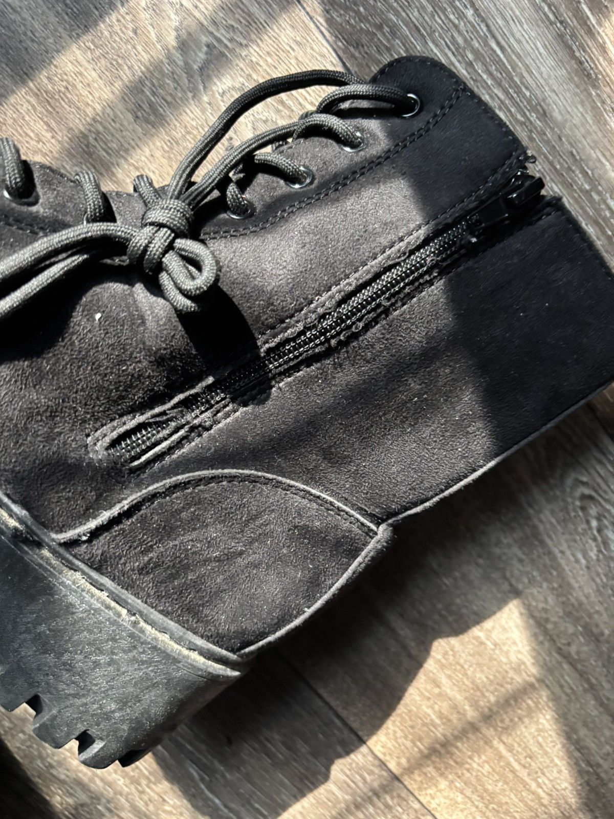 Vintage Rouge Black Suede platform boots Size US 10 / IT 40 - 8 Thumbnail