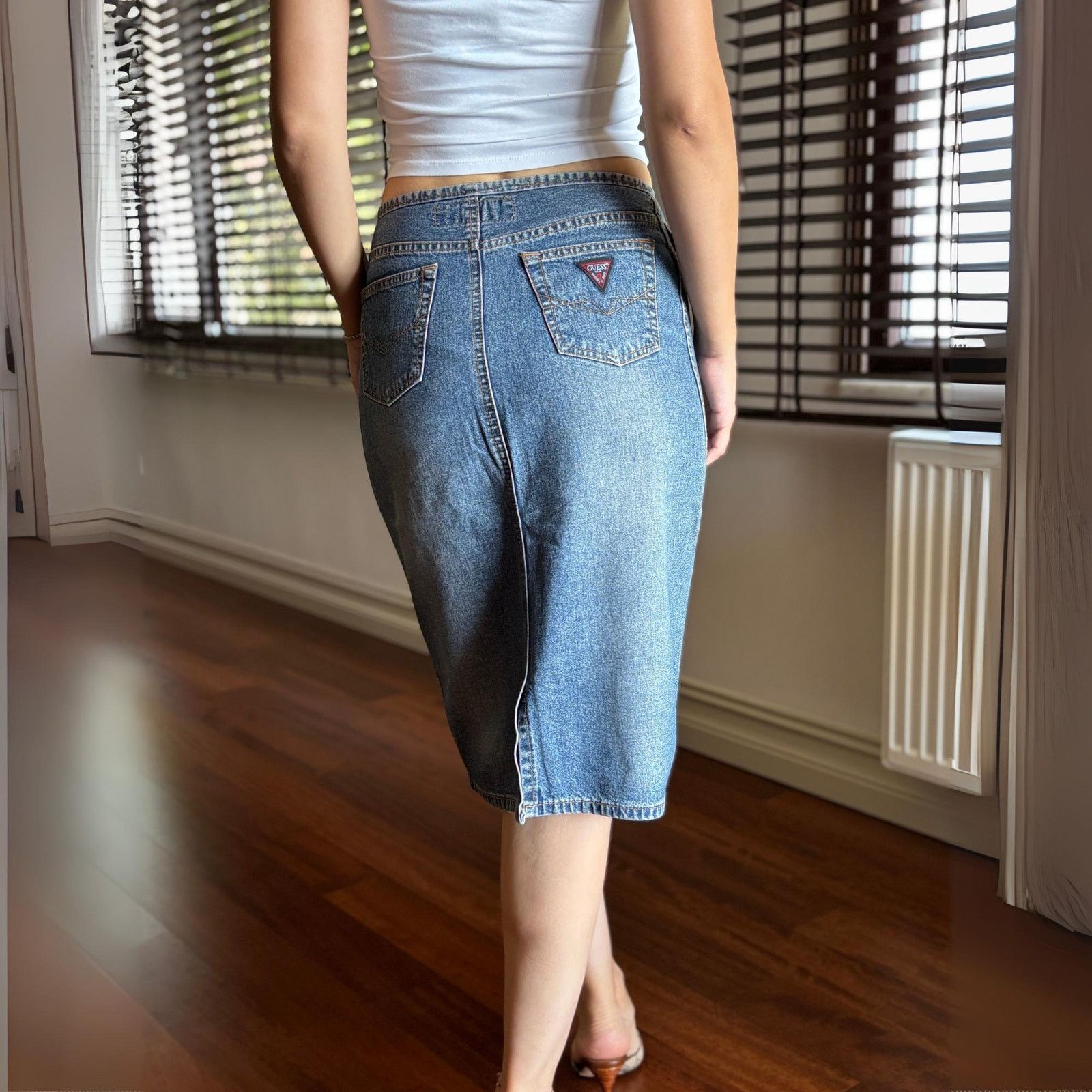 Guess × Vintage Vintage Guess USA Denim Skirt Sz 32 Y2K 90s Rare Archive Size 32" / US 10 / IT 46 - 1 Thumbnail