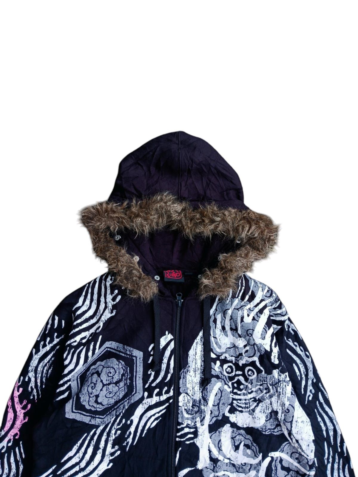 Japanese Brand Japanese sukajan fur hoodie all over print Size US L / EU 52-54 / 3 - 2 Thumbnail