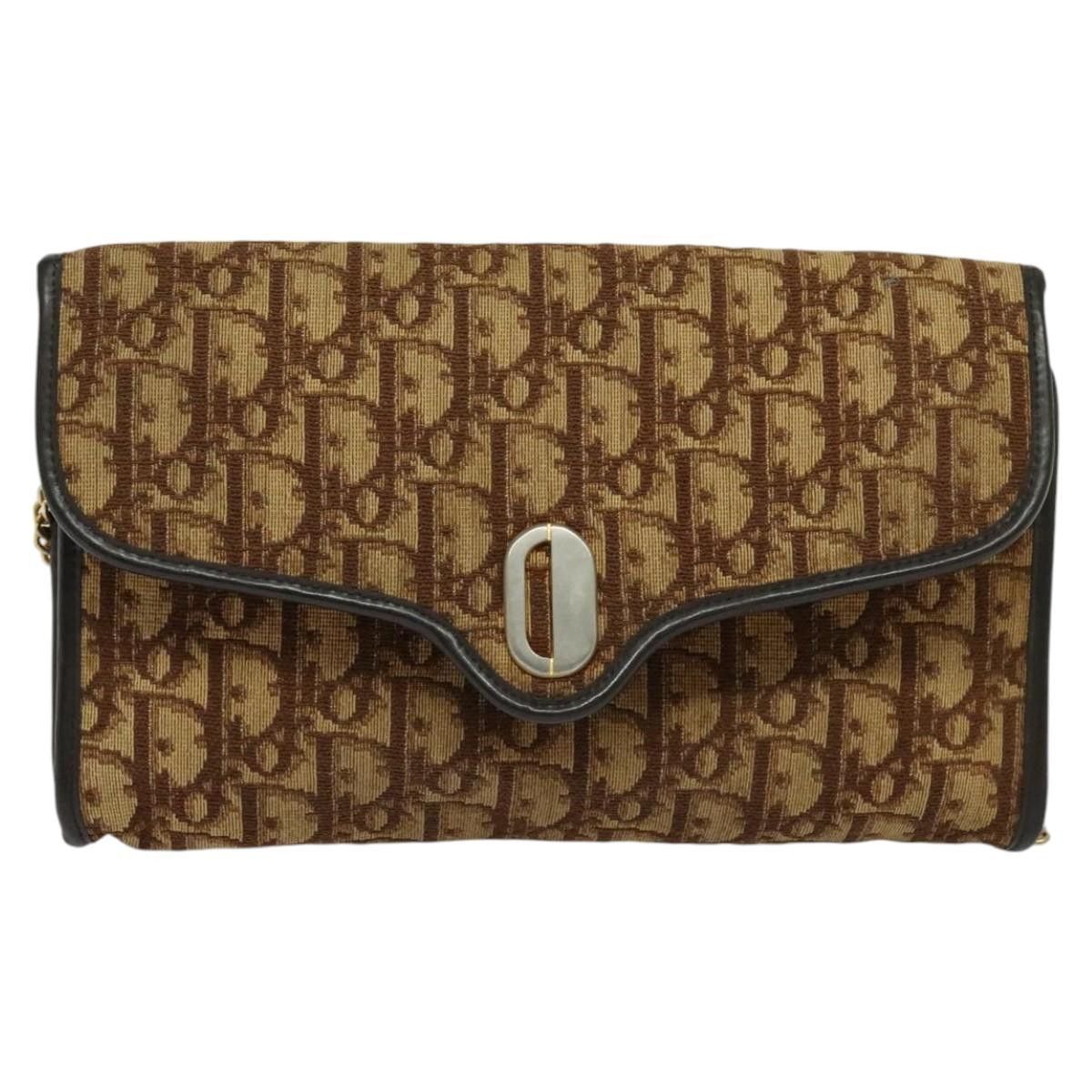 Dior DIOR Trotter Canvas Chain Shoulder Bag Brown Gold Size ONE SIZE - 2 Thumbnail