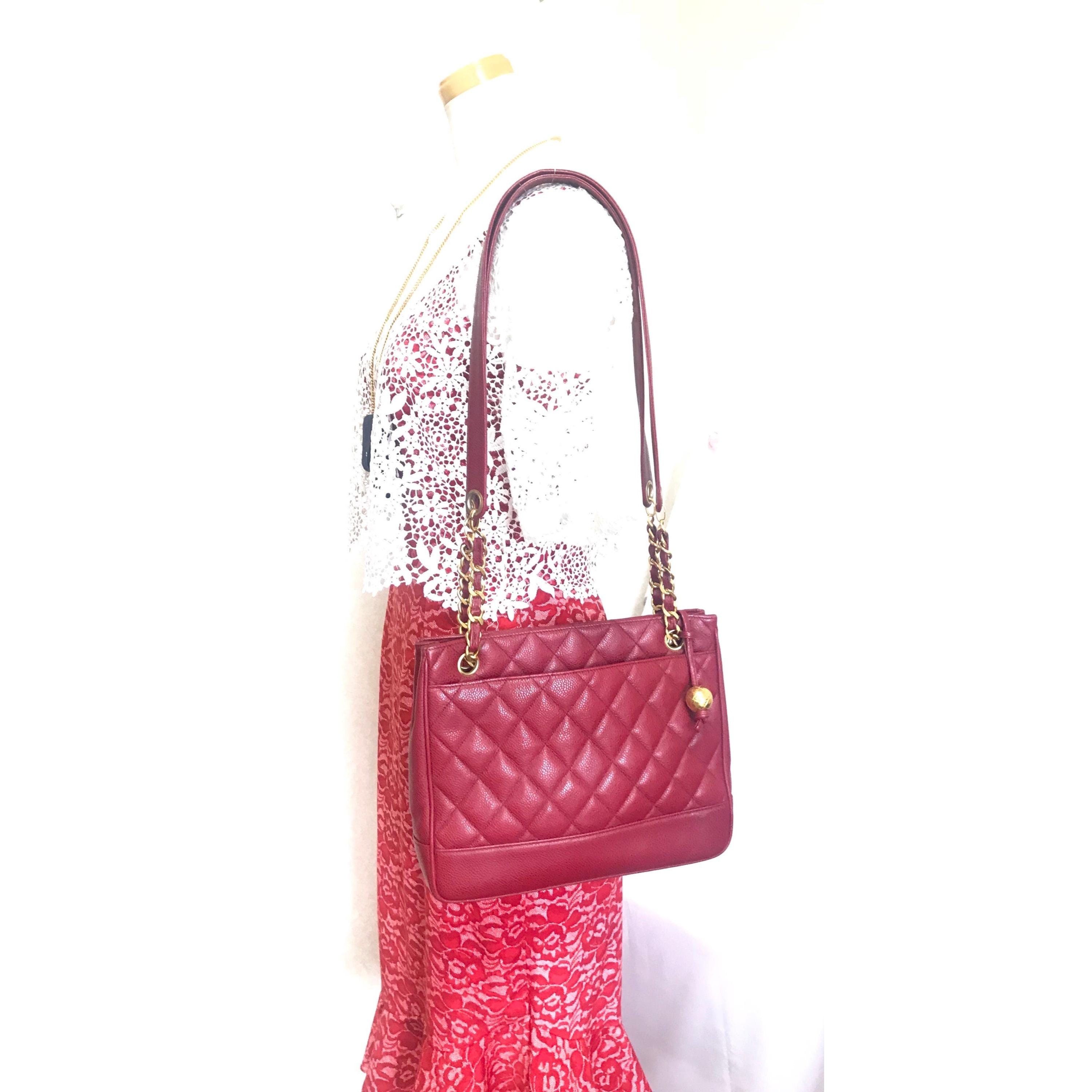 Chanel Vintage CHANEL cherry red caviar matelasse shoulder bag Size ONE SIZE - 10 Thumbnail