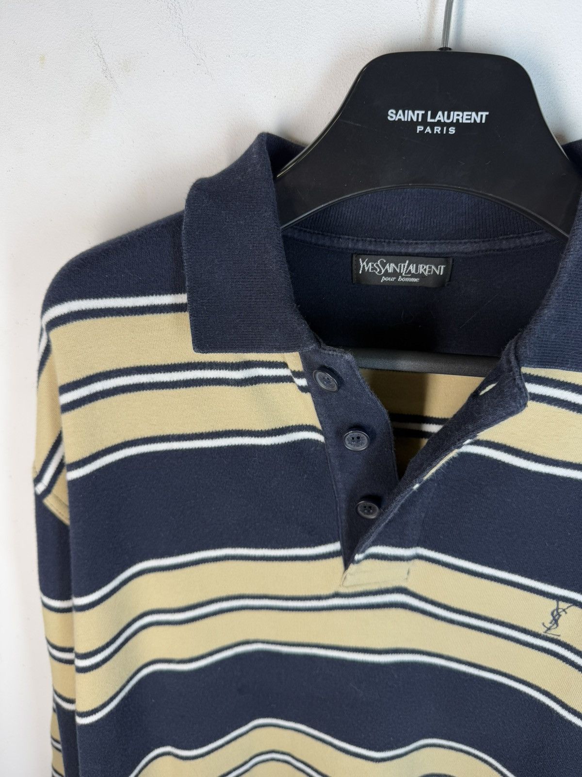 Yves Saint Laurent 90s YSL Sweatshirt 1/4 Button Up Sweater Vintage rare Size US XL / EU 56 / 4 - 20 Thumbnail