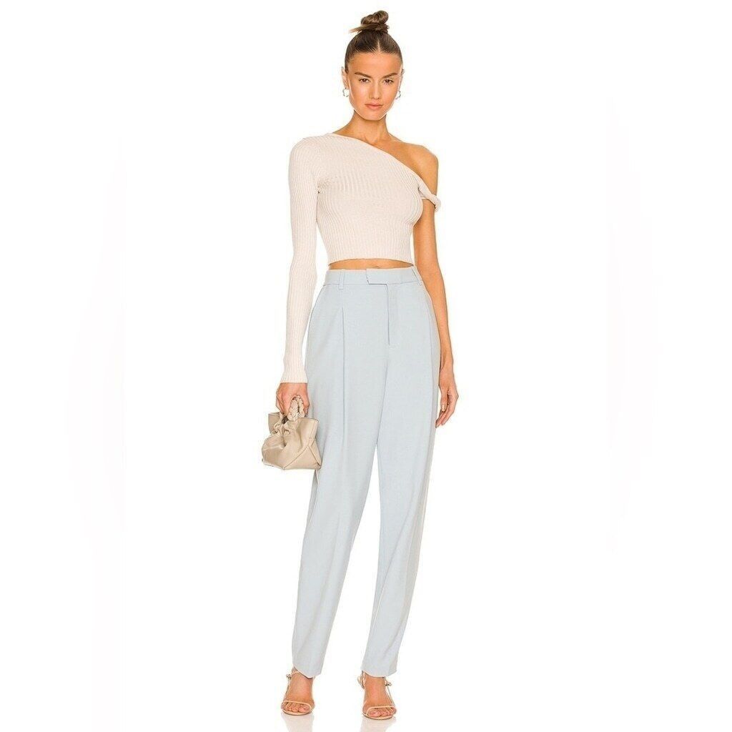 REVOLVE Silk Ivory Twist Sweater | Revolve Shae One Sleeve | Large Size L / US 10 / IT 46 - 14 Thumbnail