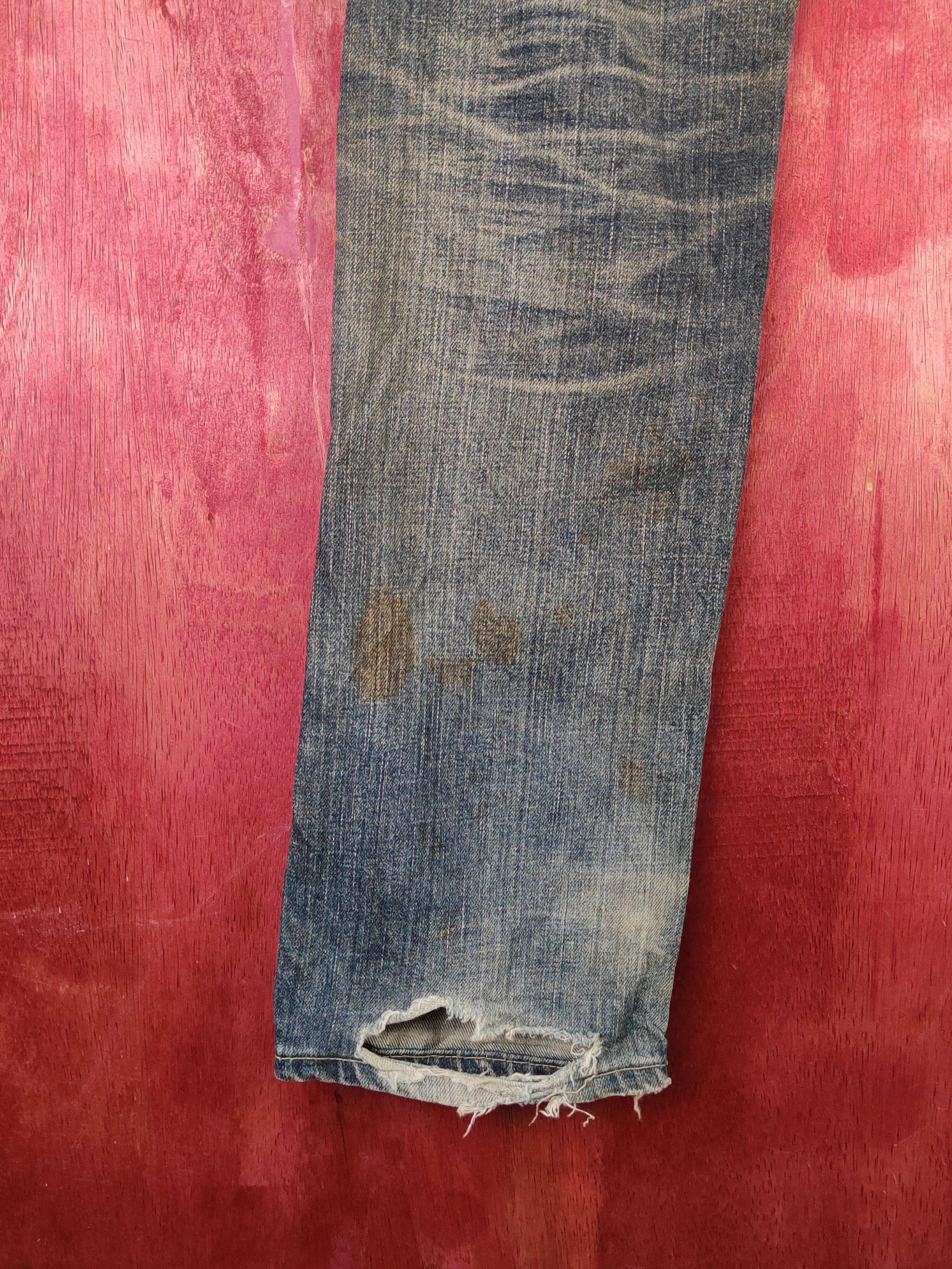 Japanese Brand Open Arms Dark Blue Faded Distressed Ripped Jeans #S2219 Size 30" / US 8 / IT 44 - 9 Thumbnail