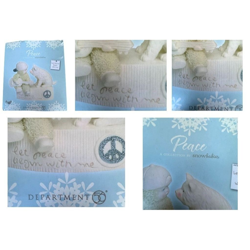 Other Department 56 Let Peace Begin With Me Snowbabies Pig 2018 Re Size ONE SIZE - 10 Thumbnail