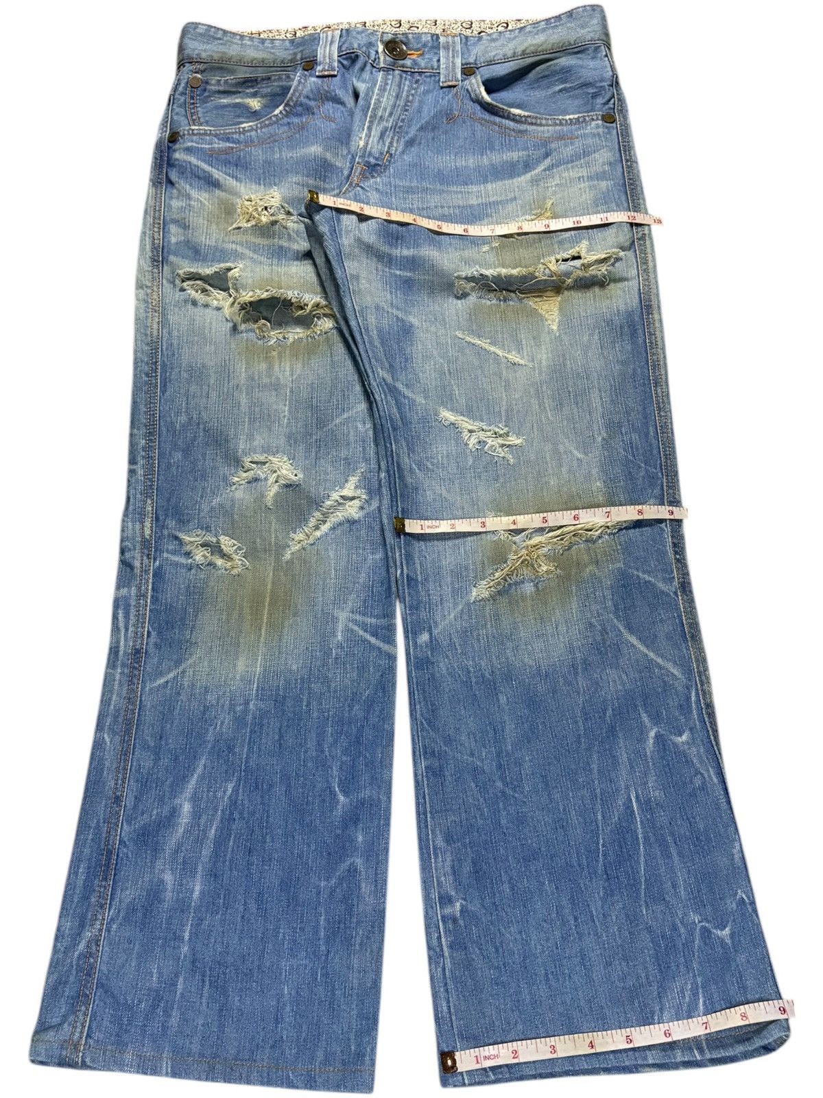 Edwin Vintage Japanese Edwin 503 Blue Trip Mud Wash Baggy Jeans Size US 34 / EU 50 - 14 Thumbnail