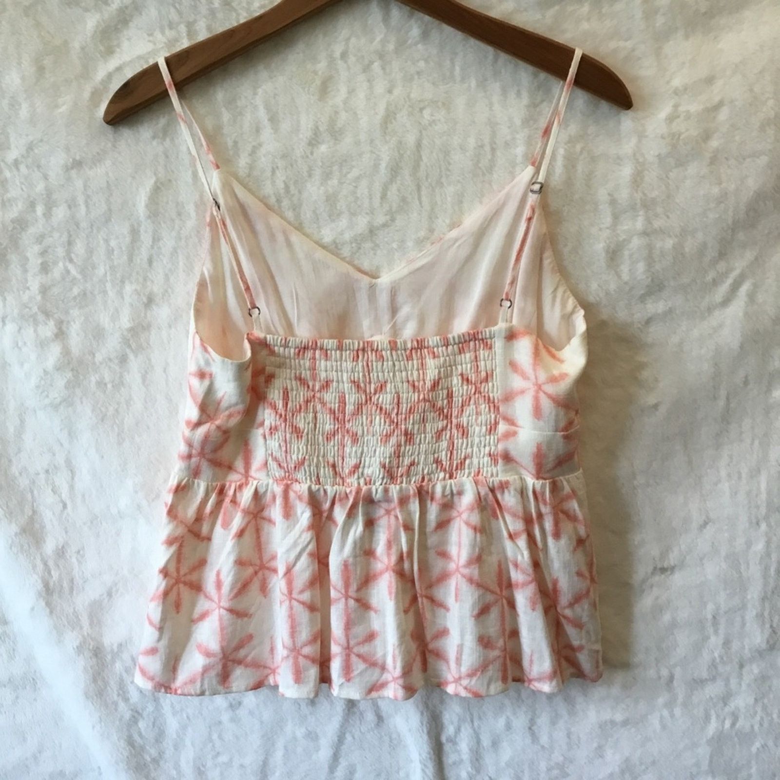 Loft Loft Coral Cream Star Tie Dye Peplum Cami Size M / US 6-8 / IT 42-44 - 7 Thumbnail