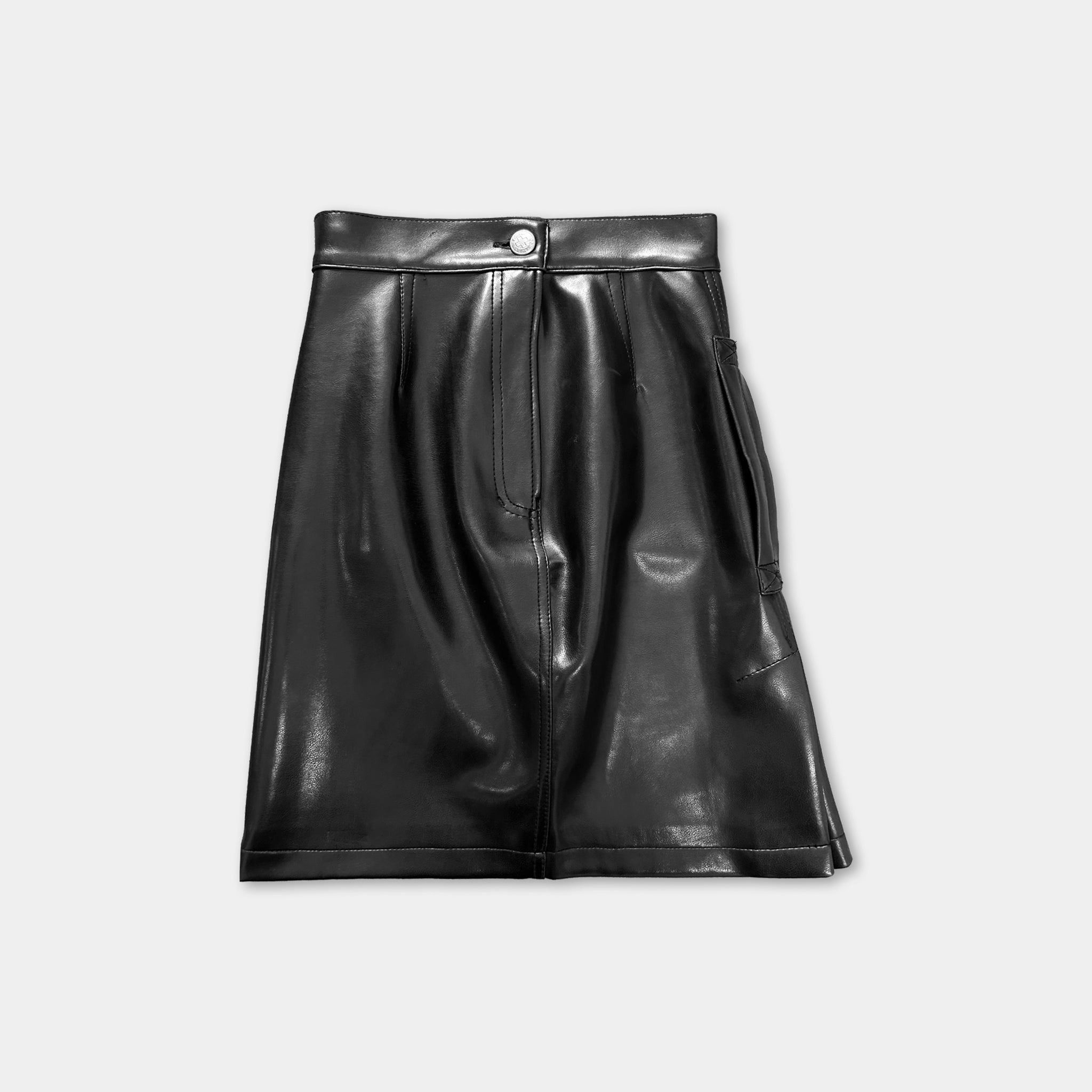 Jean Paul Gaultier Jean Paul Gaultier Black Leather Belt Skirt Size 28" / US 6 / IT 42 - 1 Thumbnail