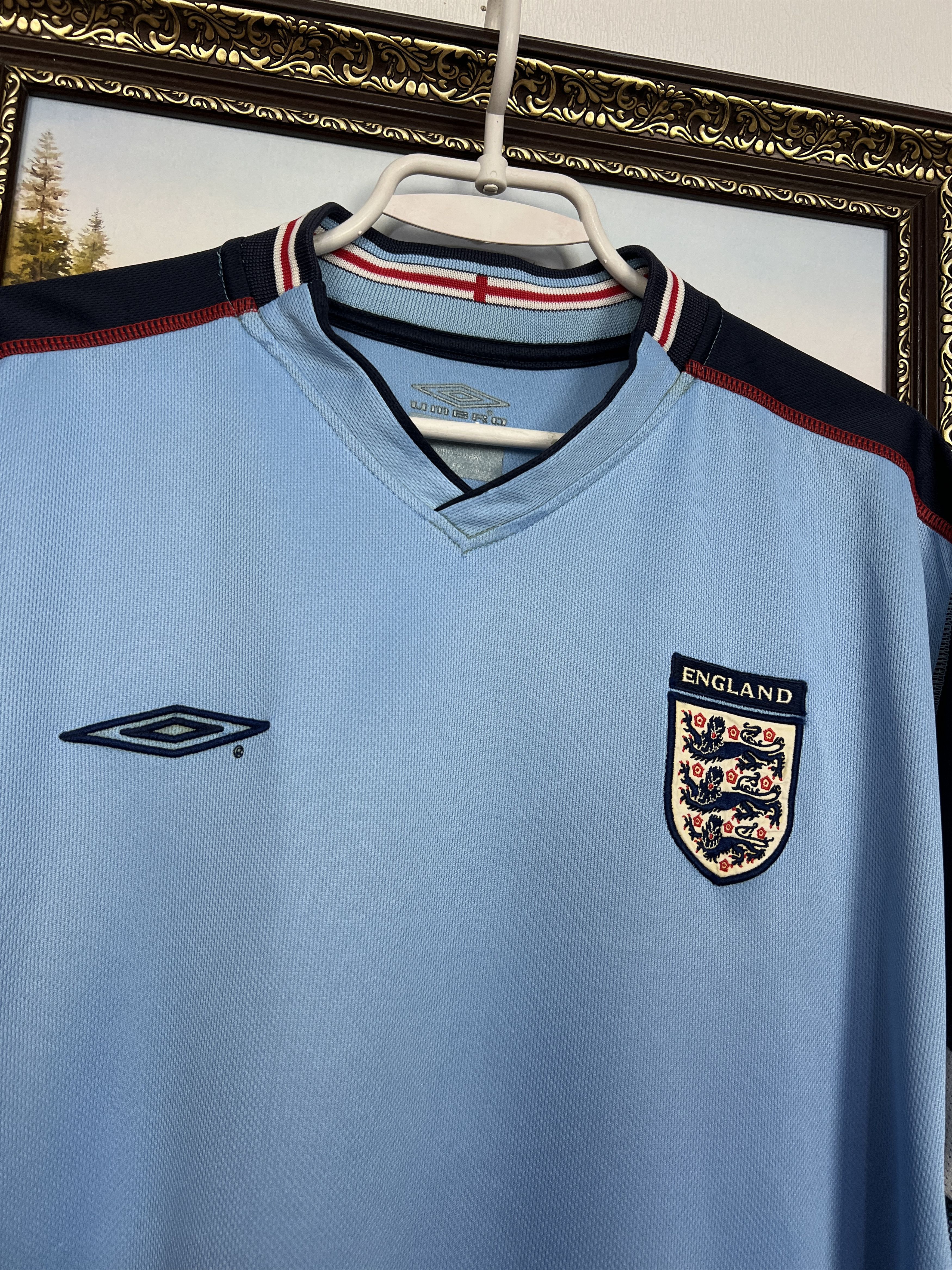 Umbro England Goalkeeper football shirt 2002 Soccer Jersey Trikot Size US L / EU 52-54 / 3 - 3 Thumbnail