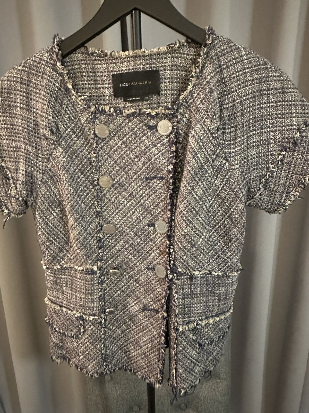 Bcbgmaxazria Tweed Short Sleeve Jacket with matching skirt Size S / US 4 / IT 40 - 1 Thumbnail