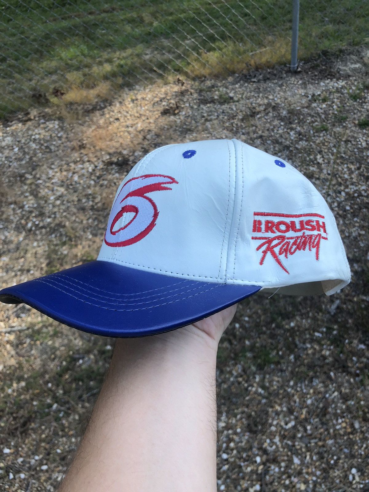 Jeff Hamilton Vintage Roush Racing Hat Cap Strap Back NASCAR Leather Size ONE SIZE - 5 Thumbnail
