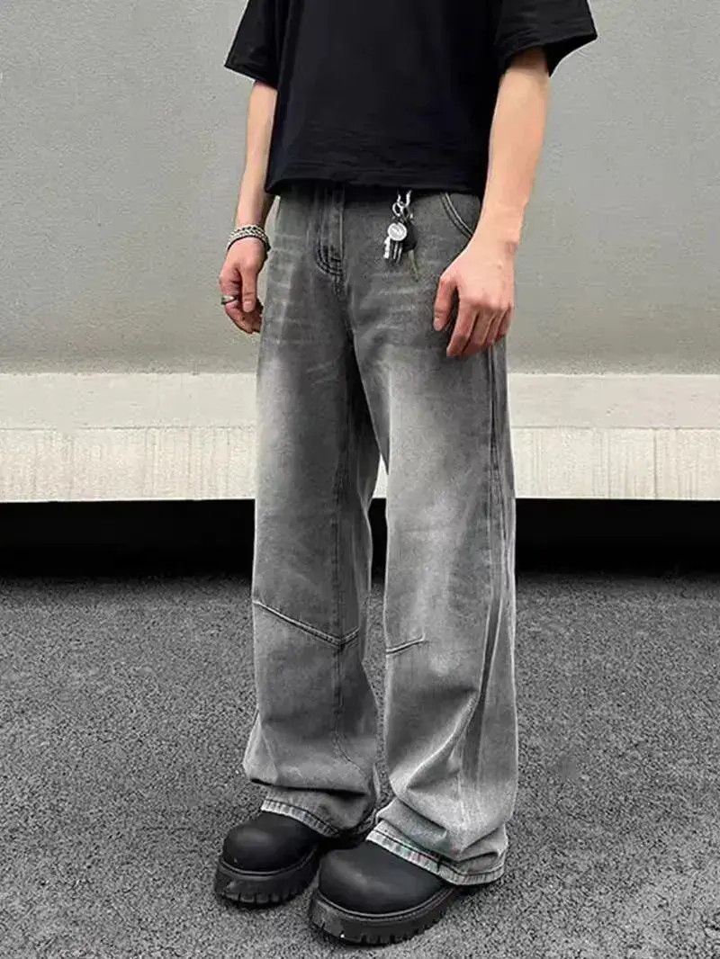 Japanese Brand Street grey wash vintage baggy jeans Size US 34 / EU 50 - 4 Thumbnail