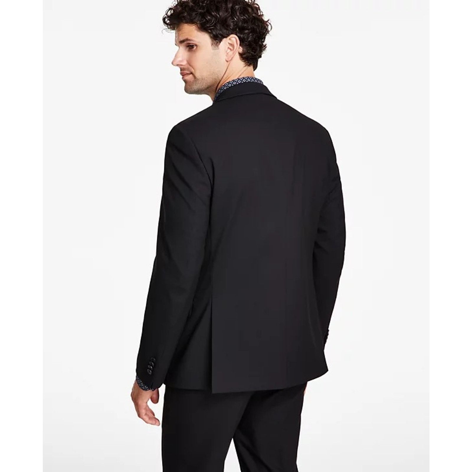 Alfani Alfani Men's Black Stretch Solid Slim Suit Jacket Size 40S Size 40S - 2 Thumbnail
