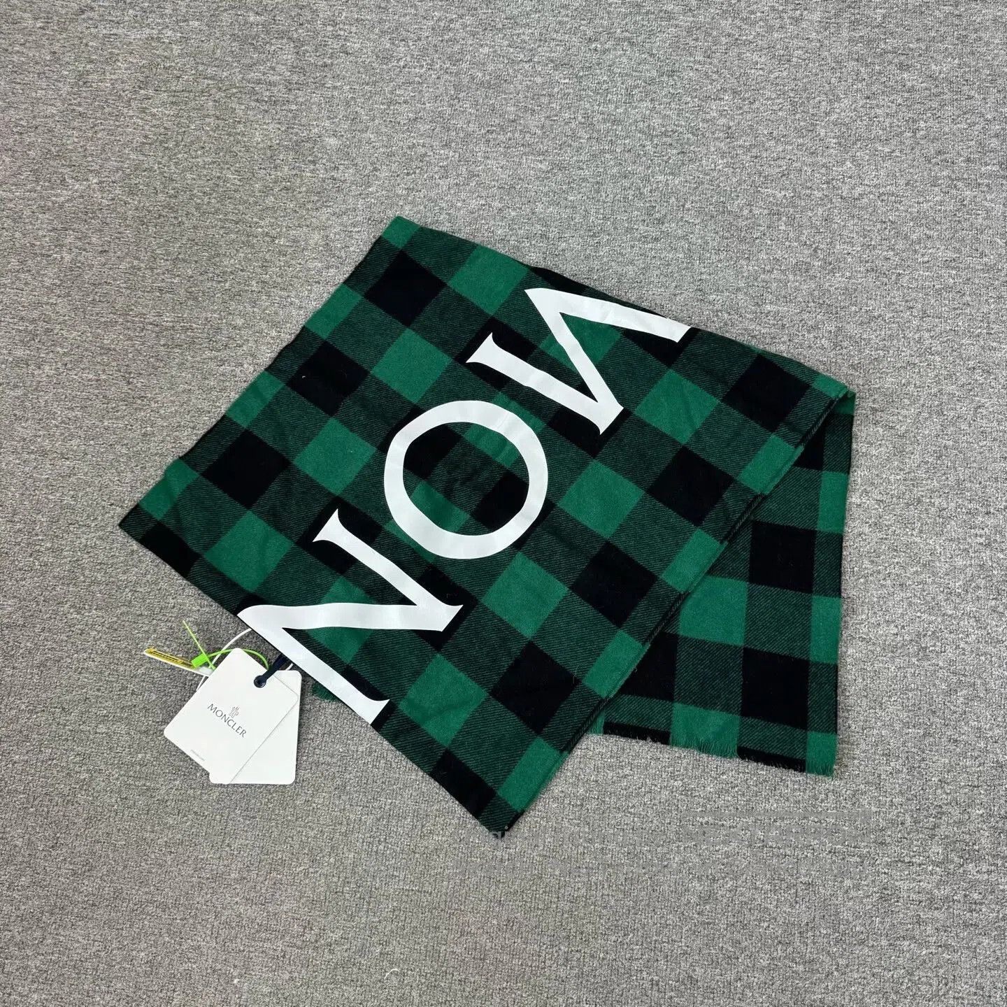 Moncler Moncler Alphabet logo patterned cashmere shawl-scarf| Size ONE SIZE - 1 Thumbnail