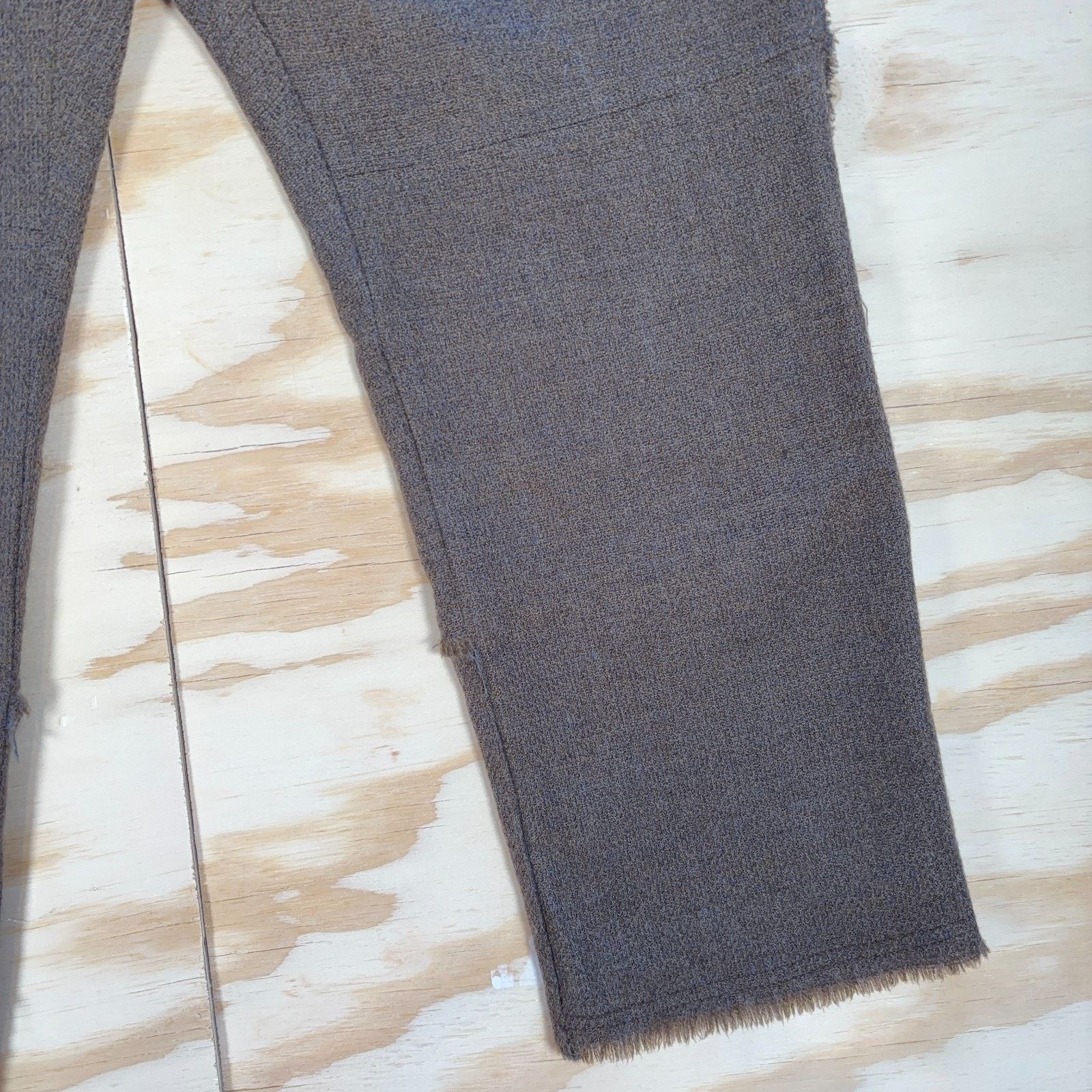 Other Rutzou Wool Fringe Pants Womens EU 40 Brown Tweed Cropped Size 30" / US 8 / IT 44 - 7 Thumbnail