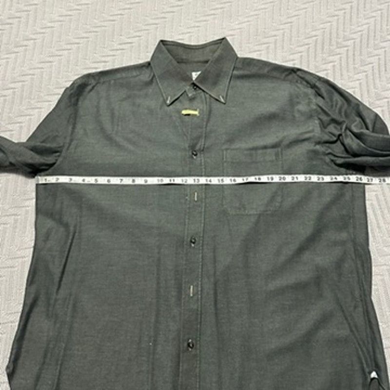 Luigi Borrelli Borrelli green gray button down size 17.5 Size US XL / EU 56 / 4 - 7 Thumbnail