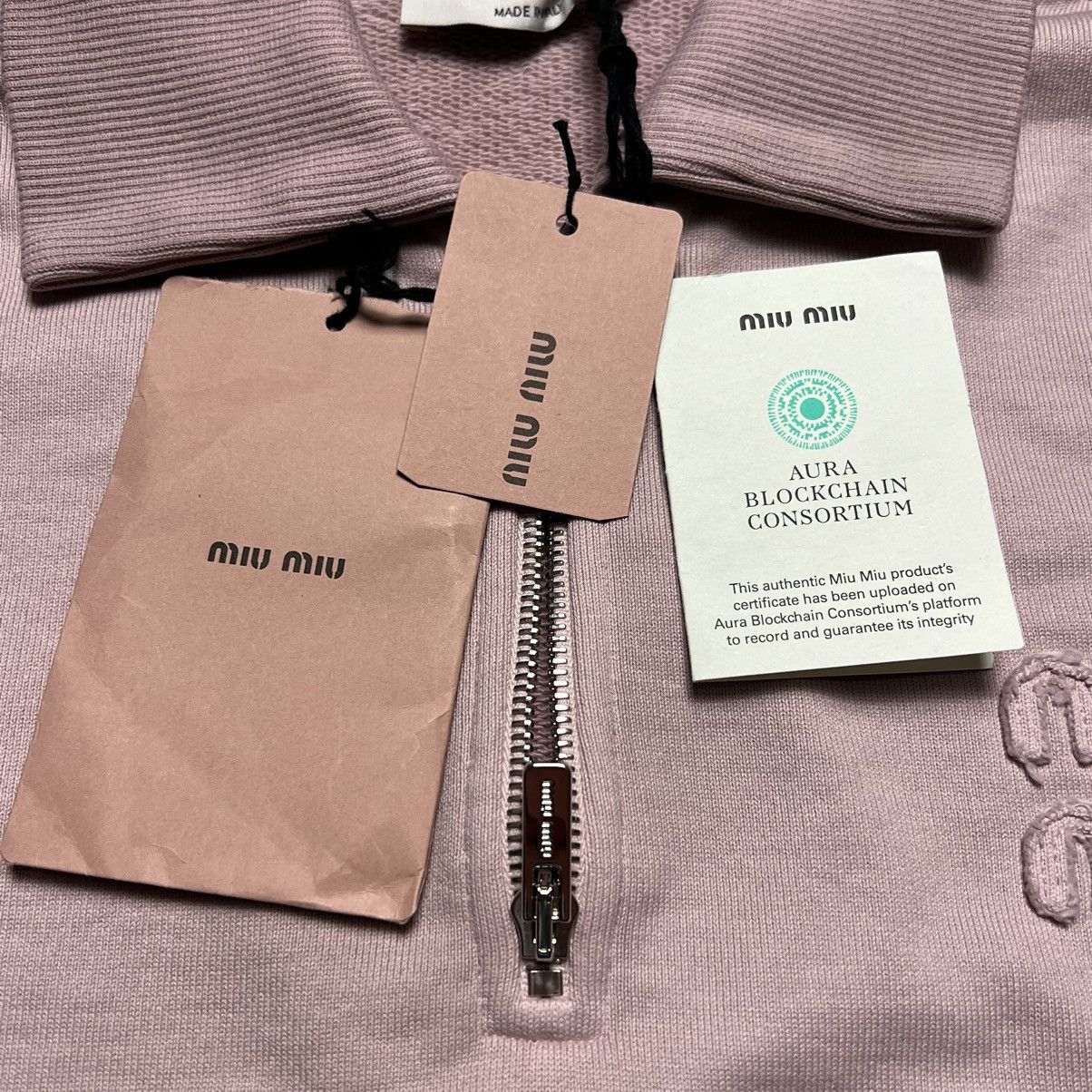 Miu Miu × Prada miu miu Embroidery Logo Half Zip Sweater Size US XS / EU 42 / 0 - 4 Thumbnail