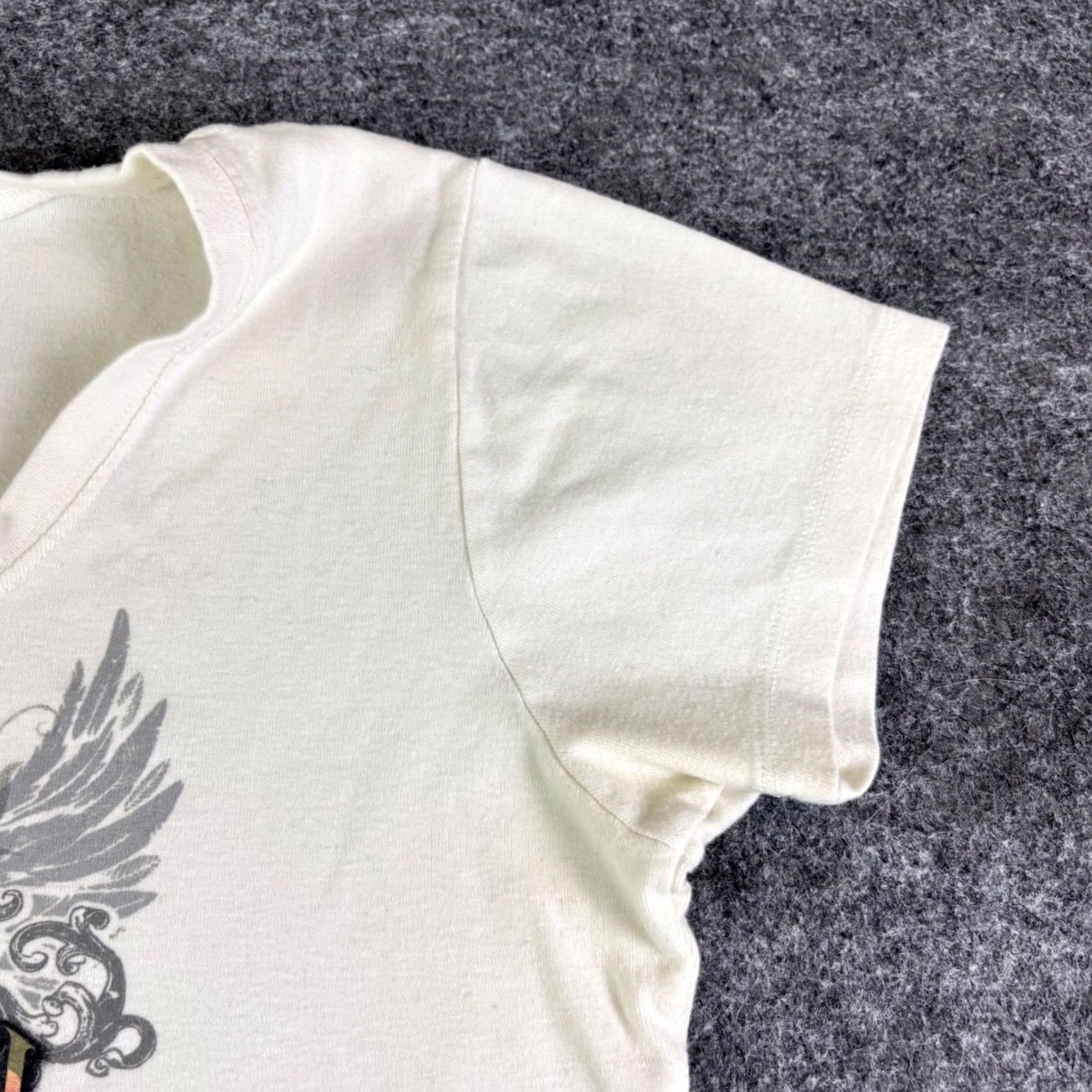 Harley Davidson Harley-Davidson Live Free Wings Graphic Tee Shirt White XL Cotton Vintage Y2K Tee Shirt Women Short Sleeve Scoop Neck Glitter Size XL / US 12-14 / IT 48-50 - 7 Thumbnail