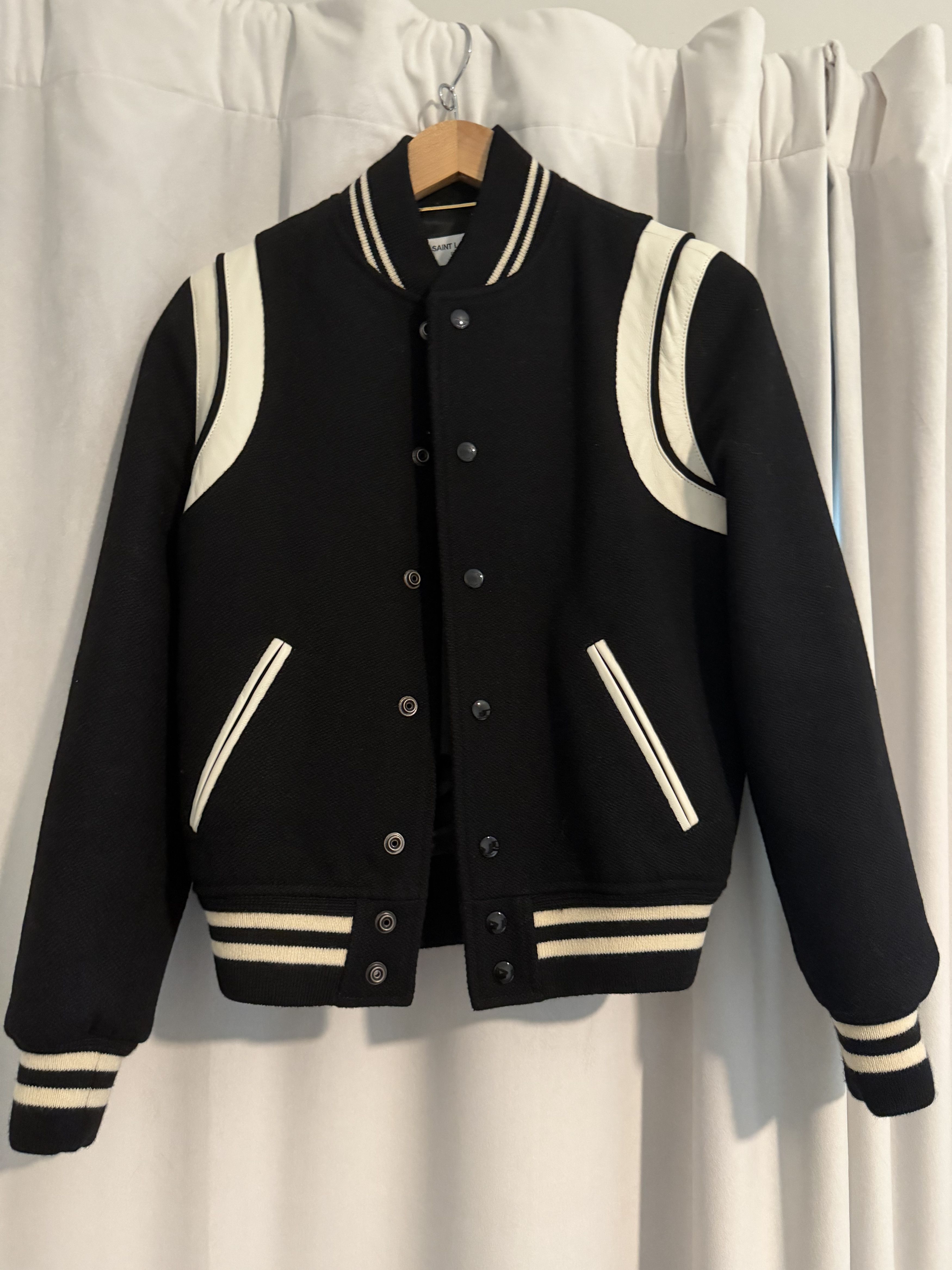 Saint Laurent Paris Teddy Bomber Varsity Jacket Size US XS / EU 42 / 0 - 1 Thumbnail
