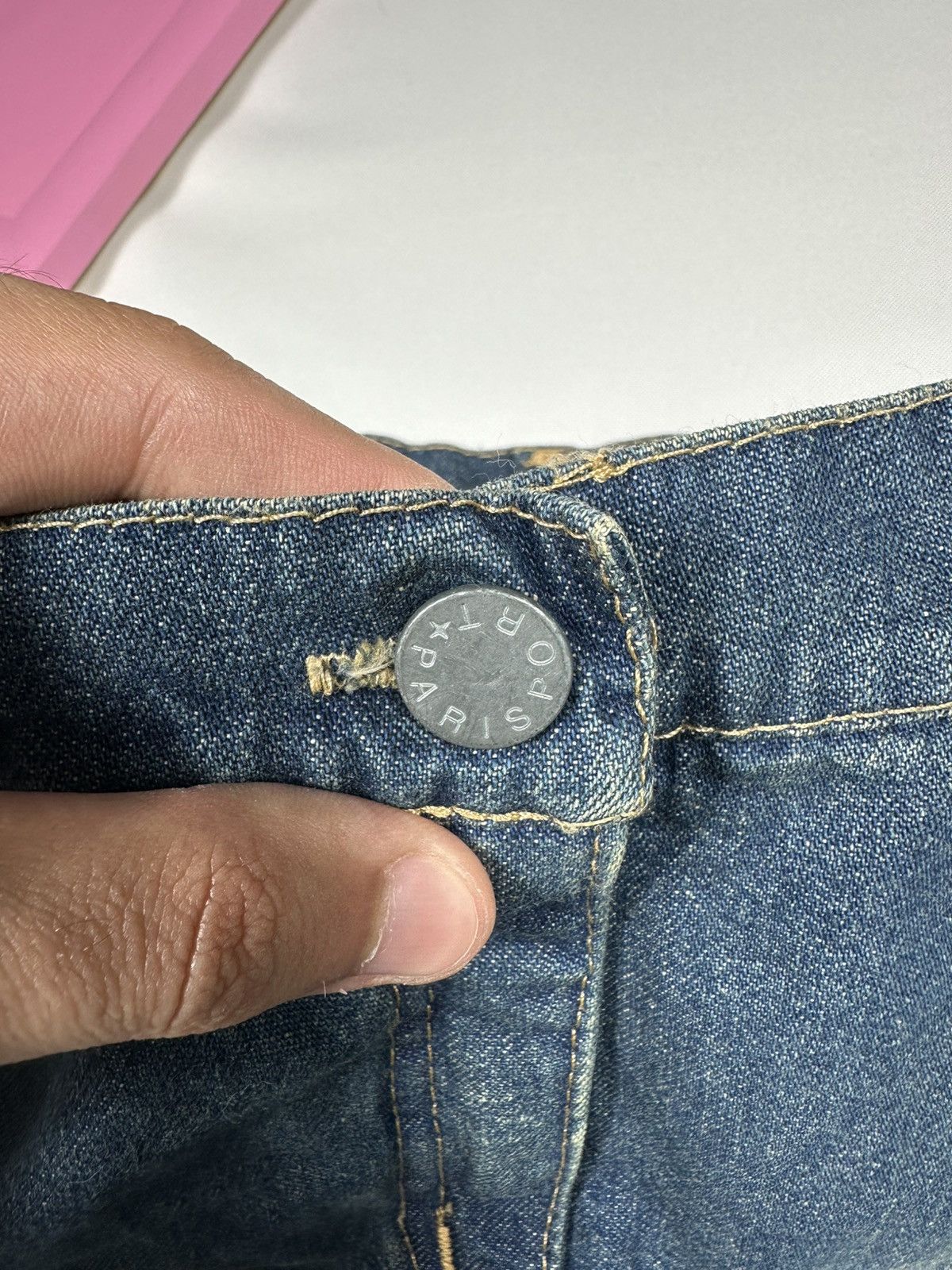 Vintage Parisport Y2k Vintage Distressed Star Straight Flared Jeans Size 28" / US 6 / IT 42 - 8 Thumbnail