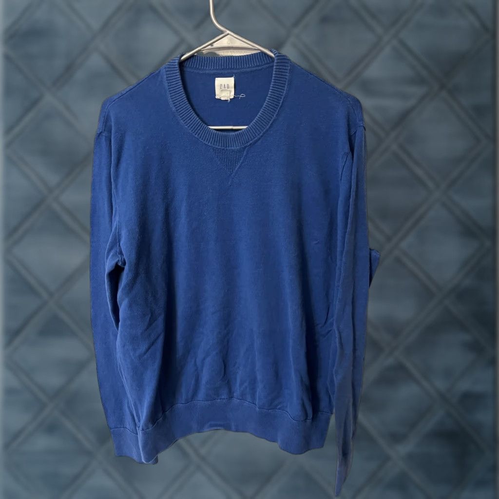 Gap Gap Sweater Men Large Blue Cotton Crew Neck Casual Pullover Sweatshirt Regular Size L Men Size US L / EU 52-54 / 3 - 1 Thumbnail