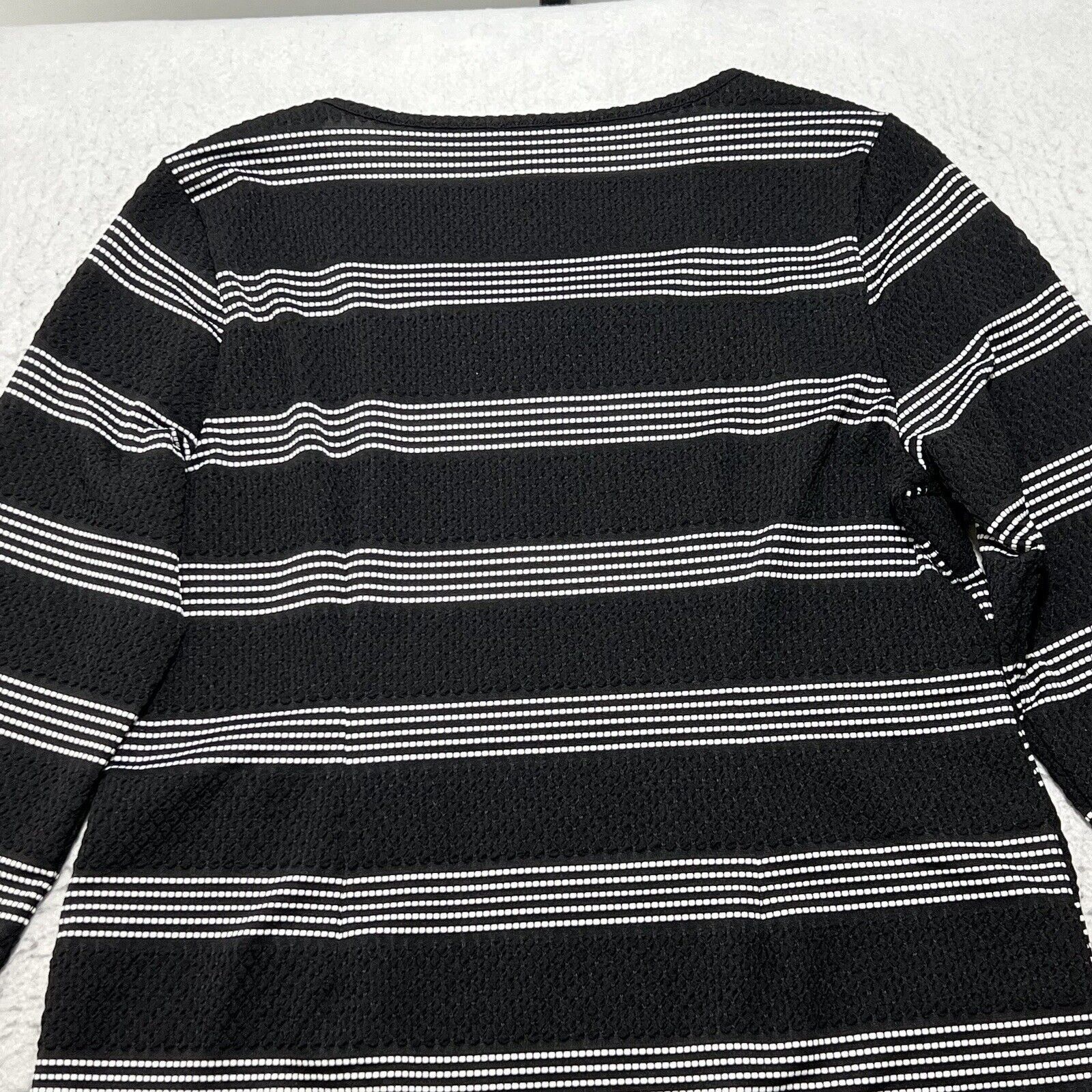 Chicos Chico's Black & White 3/4 Sleeve Shift Wrap Dress Size M / US 6-8 / IT 42-44 - 11 Thumbnail