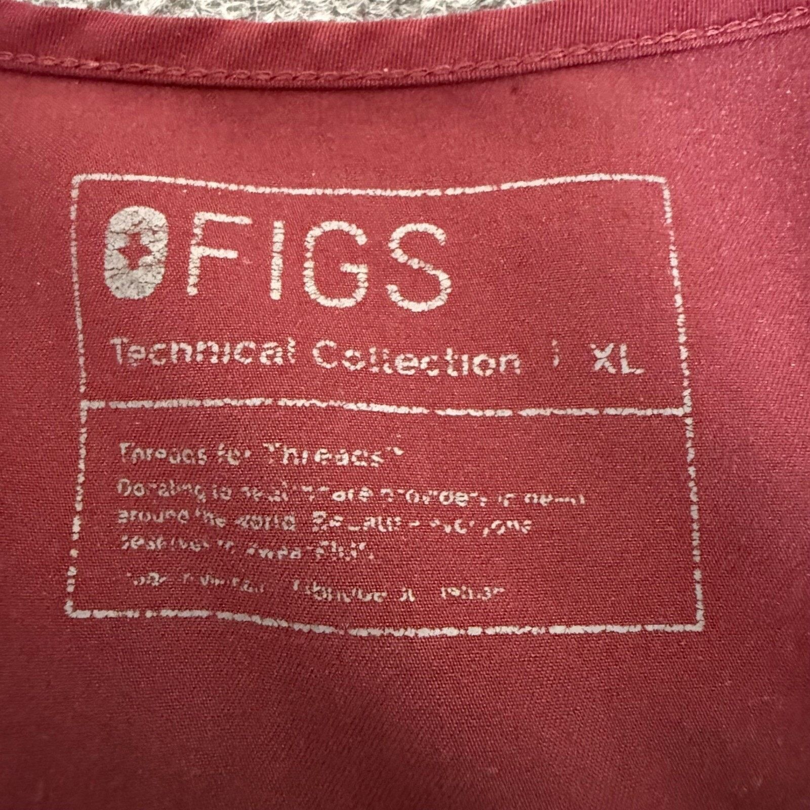 Other FIGS Catarina Scrub Top Womens XL Burgundy V-Neck Medical Size XL / US 12-14 / IT 48-50 - 2 Thumbnail