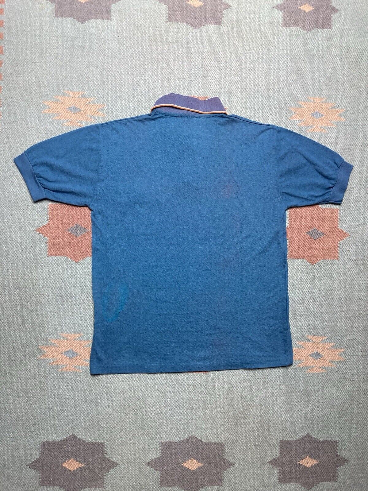 Vintage VTG 70s munsingwear polo shirt blue golf combed cotton large Size US L / EU 52-54 / 3 - 7 Thumbnail