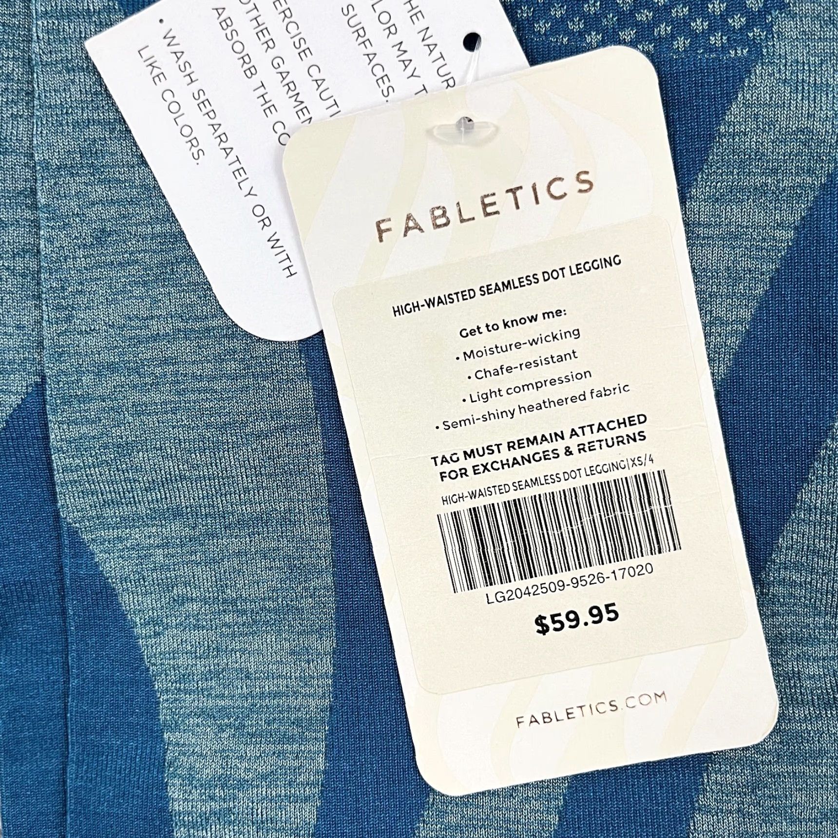 Fabletics FABLETICS Leggings Womens XS High Waisted Seamless Dot Blue Gym Yoga NEW Size 26" / US 2 / IT 38 - 2 Thumbnail