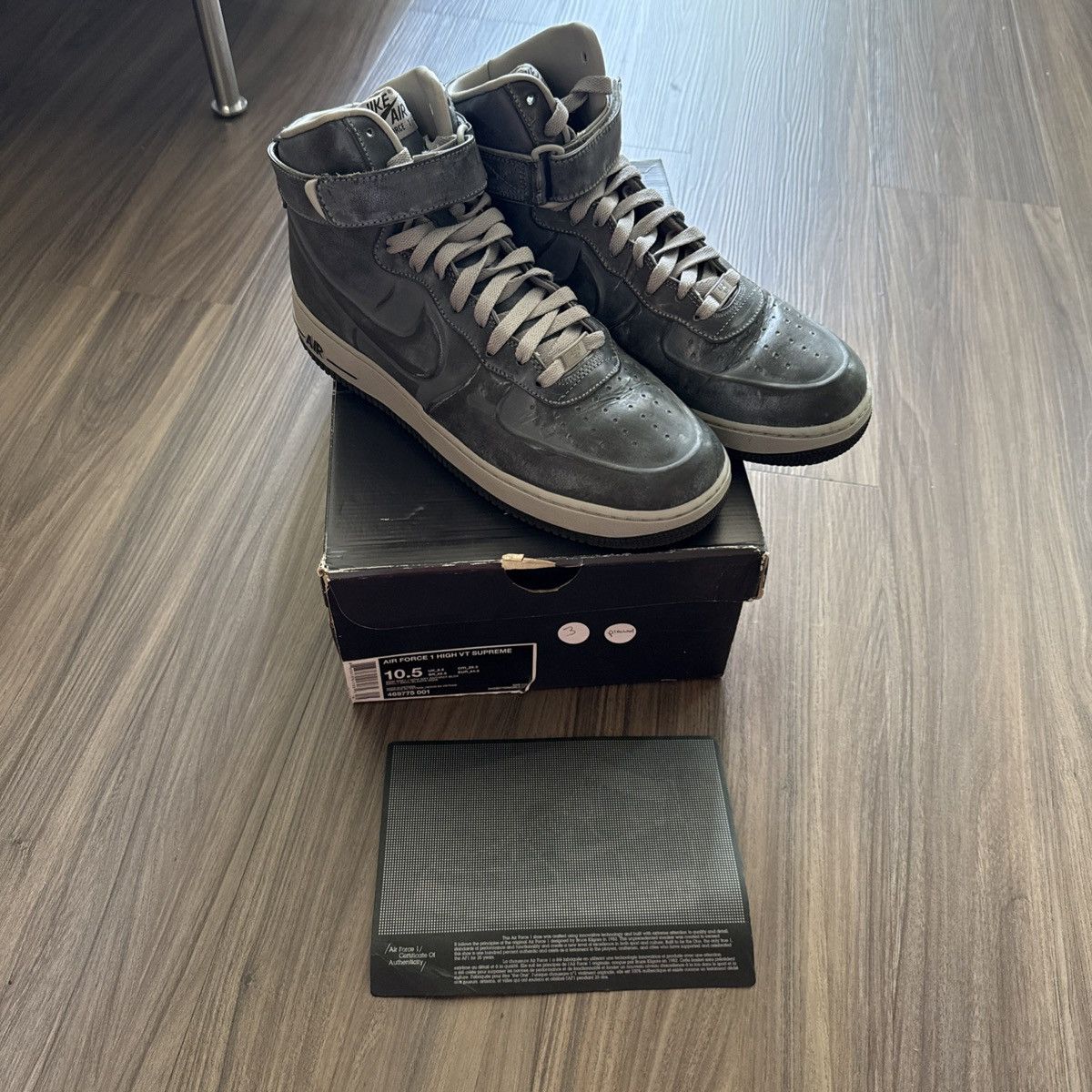 Nike × Supreme Nike Air Force 1 High VT Supreme Black 2011 – Size 10.5 Size US 10.5 / EU 43-44 - 2 Thumbnail