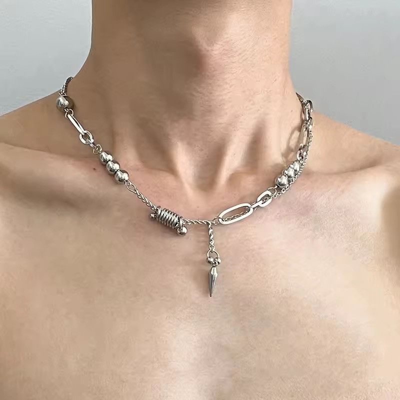 Japanese Brand Titanium Splicing Clavicle Rivet Pendant Necklace Size ONE SIZE - 1 Thumbnail