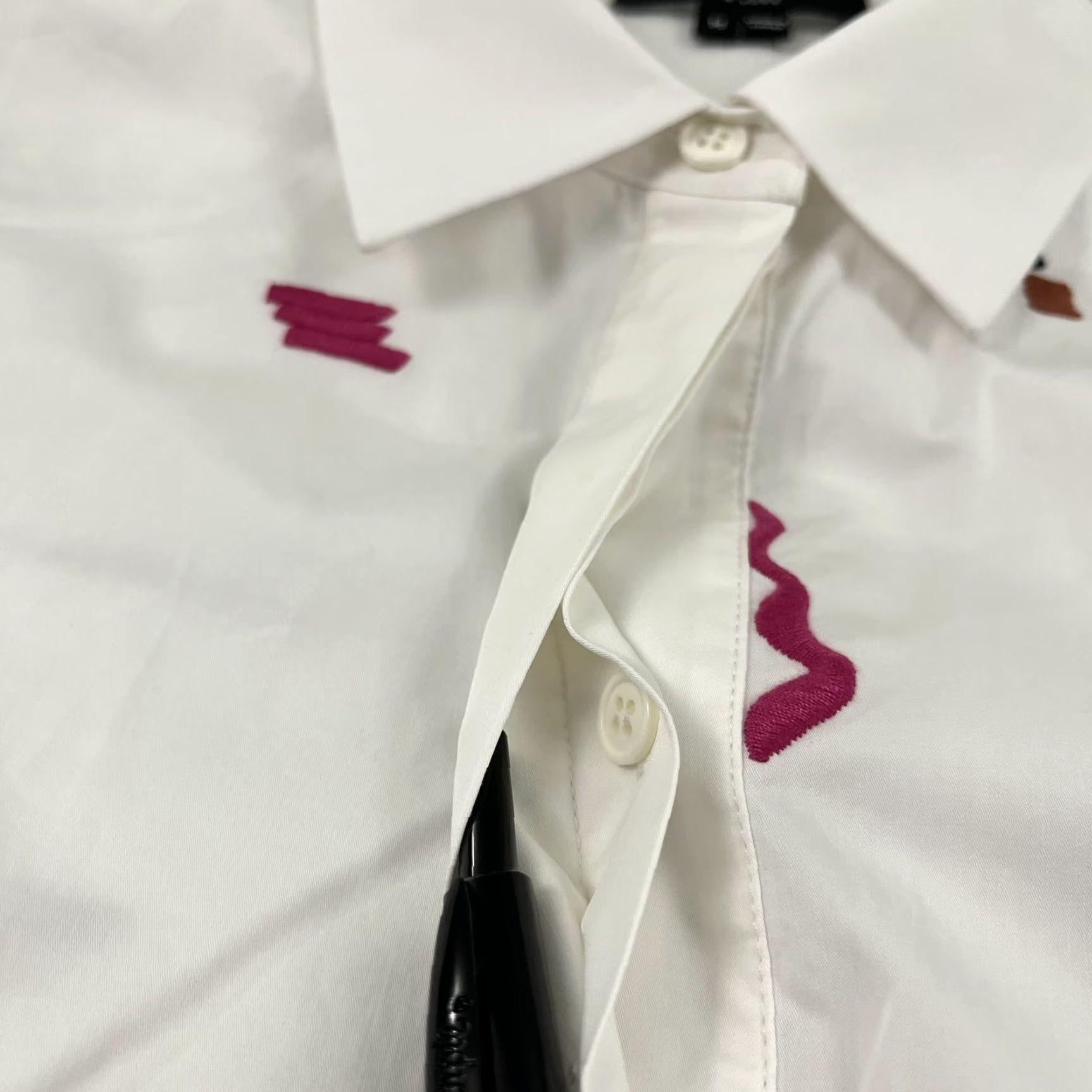 Vintage VINTAGE Lafayette 148 New York Shirt Womens Medium White Embroidered Button-Up Casual Business Wear Size M / US 6-8 / IT 42-44 - 7 Thumbnail