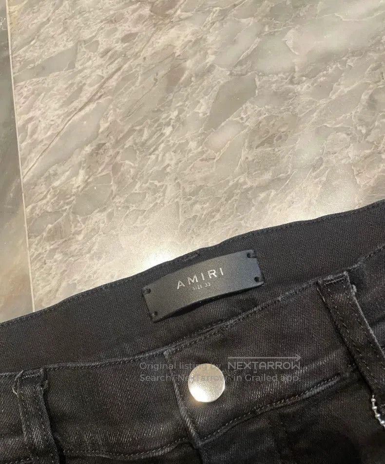 Amiri Amiri Classic Vintage Velvet Patchwork Black Jeans, Size 3 Size US 33 - 2 Thumbnail