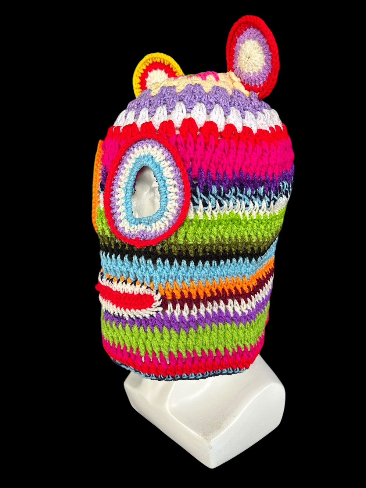 Japanese Brand × Kapital × Vintage Very Rare Crochet Knitted Handmade Balaclava Masked ☠️☠️ Size ONE SIZE - 3 Thumbnail