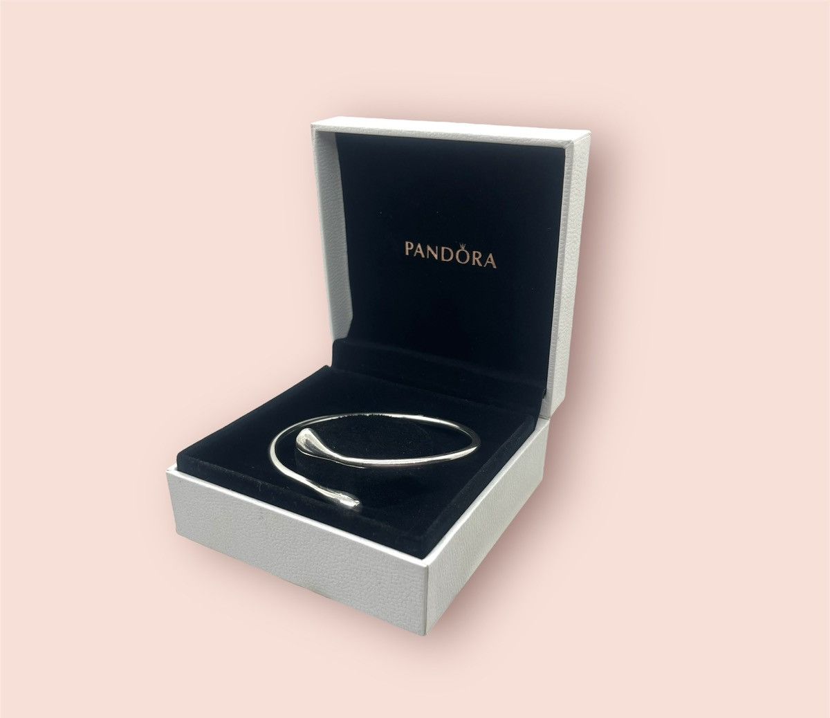 image of Vintage Retro Sterling Silver Bypass Bangle Bracelet + Gift Box, Women's