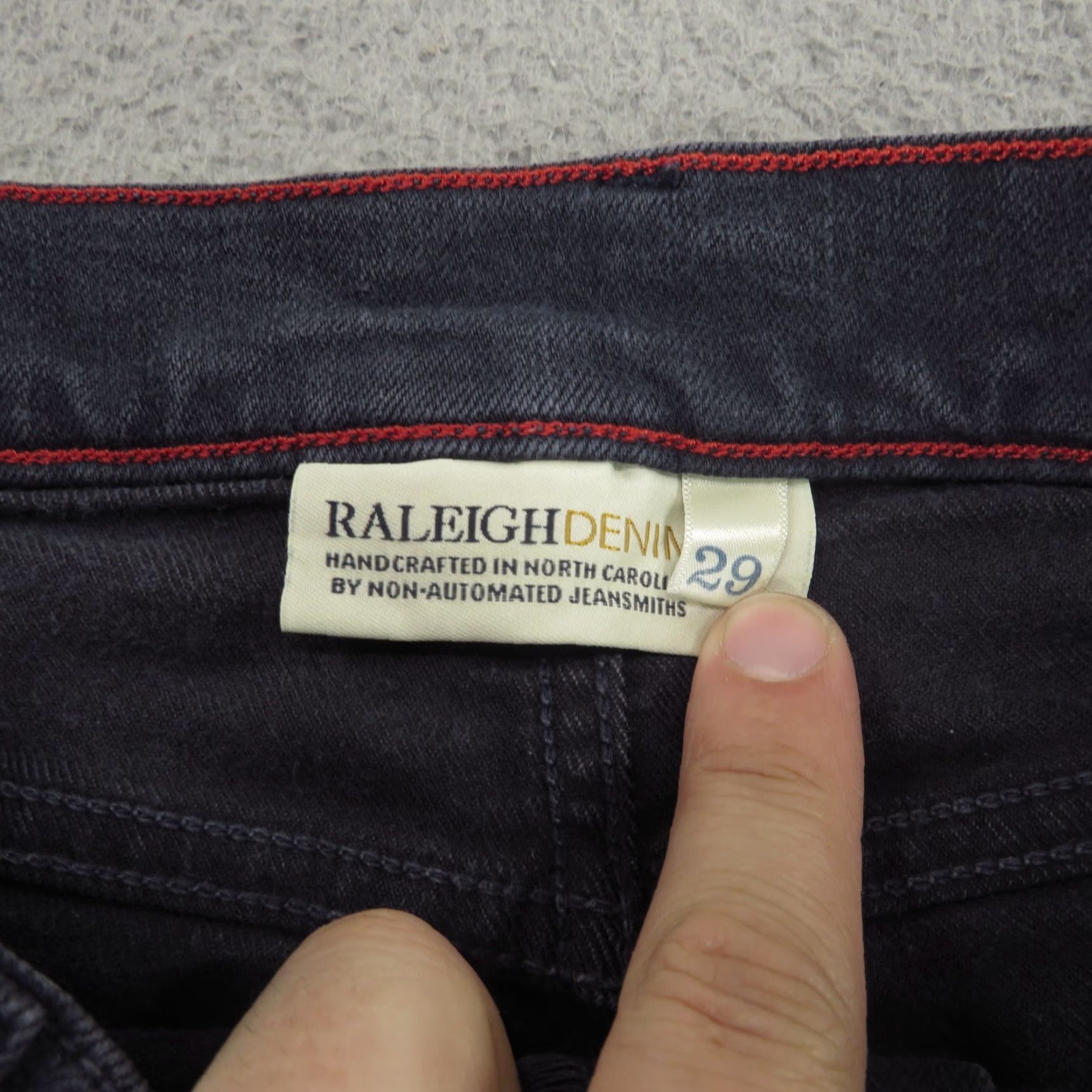Raleigh Denim Raleigh Denim Workshop Jeans Mens 29 (30x32) Martin Slim Tapered Raw Made in USA Size US 29 - 7 Thumbnail