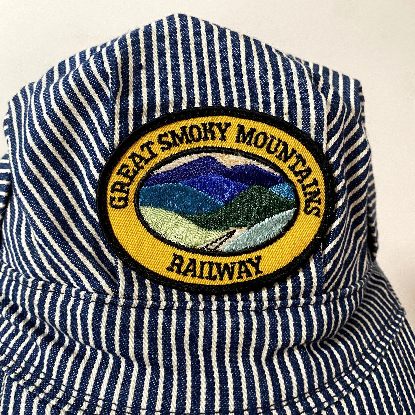 Vintage Vintage Train Conductor Hickory Stripe Hat Size ONE SIZE - 2 Thumbnail