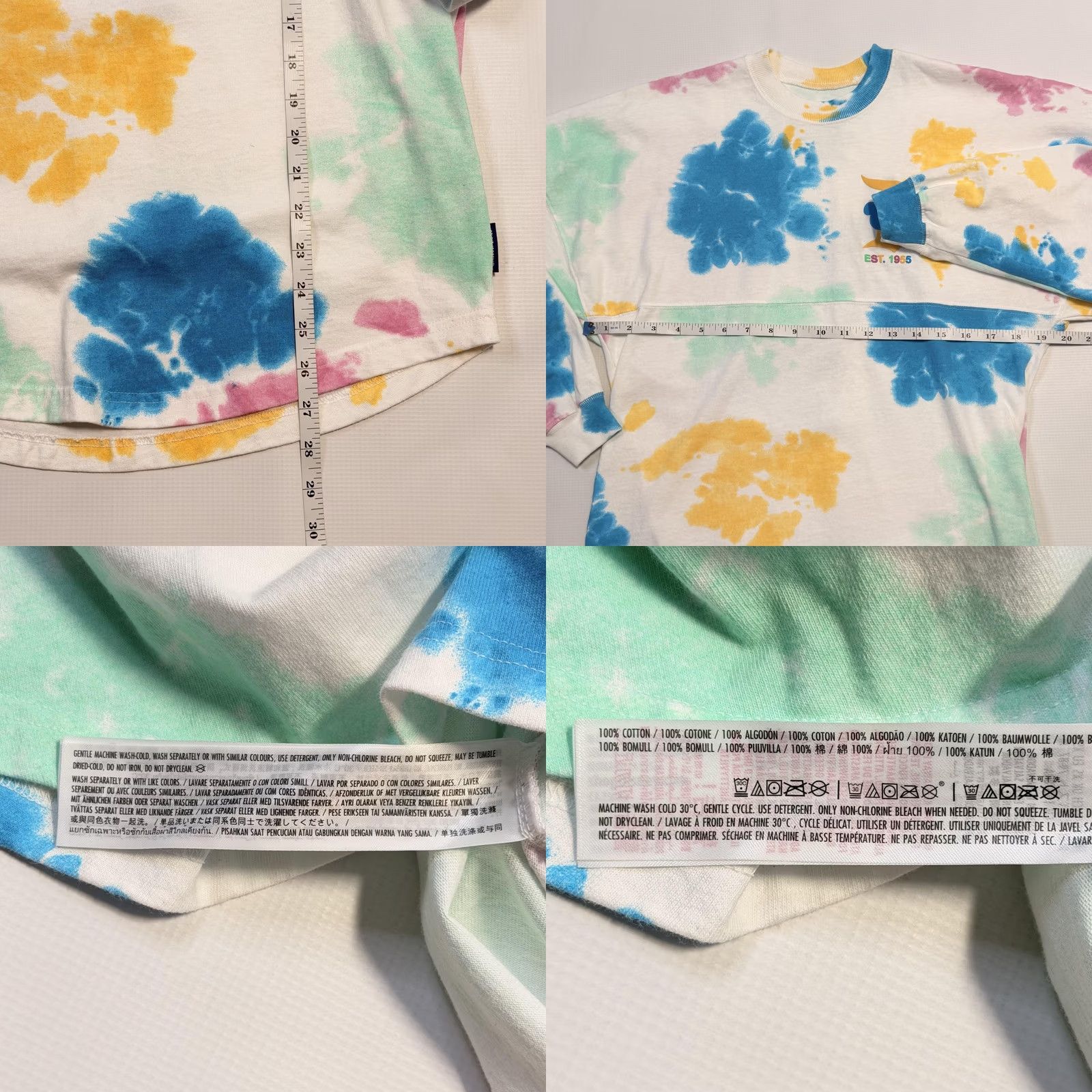 Disney VINTAGE Disneyland Resort Spirit Jersey Shirt Womens XS Pastel Tie Dye Long Sleeve Size XS / US 0-2 / IT 36-38 - 8 Thumbnail