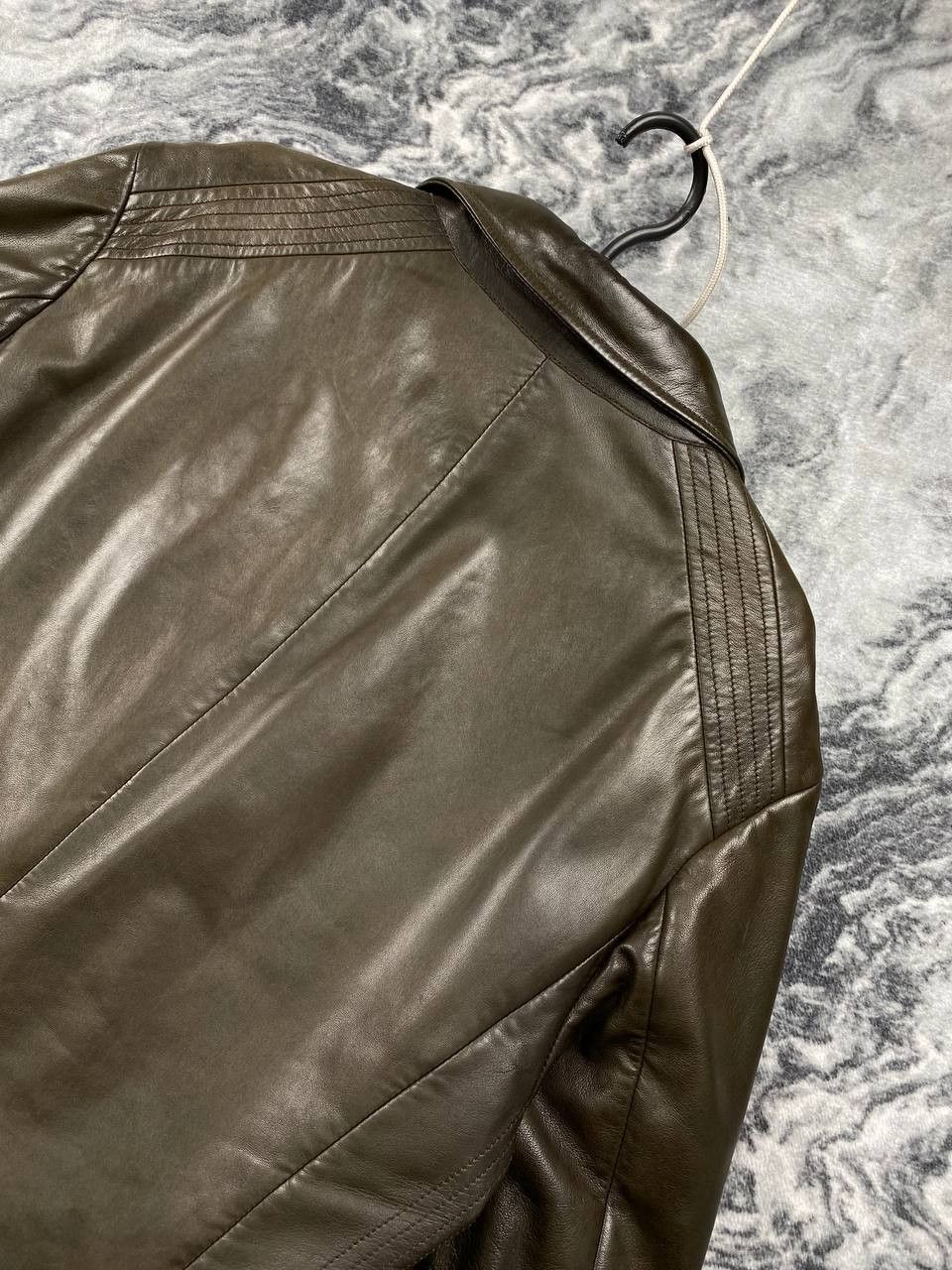 Armani Collezioni Vintage Armani Collezioni Leather Long Blazer Coat Jacket Size US L / EU 52-54 / 3 - 15 Thumbnail