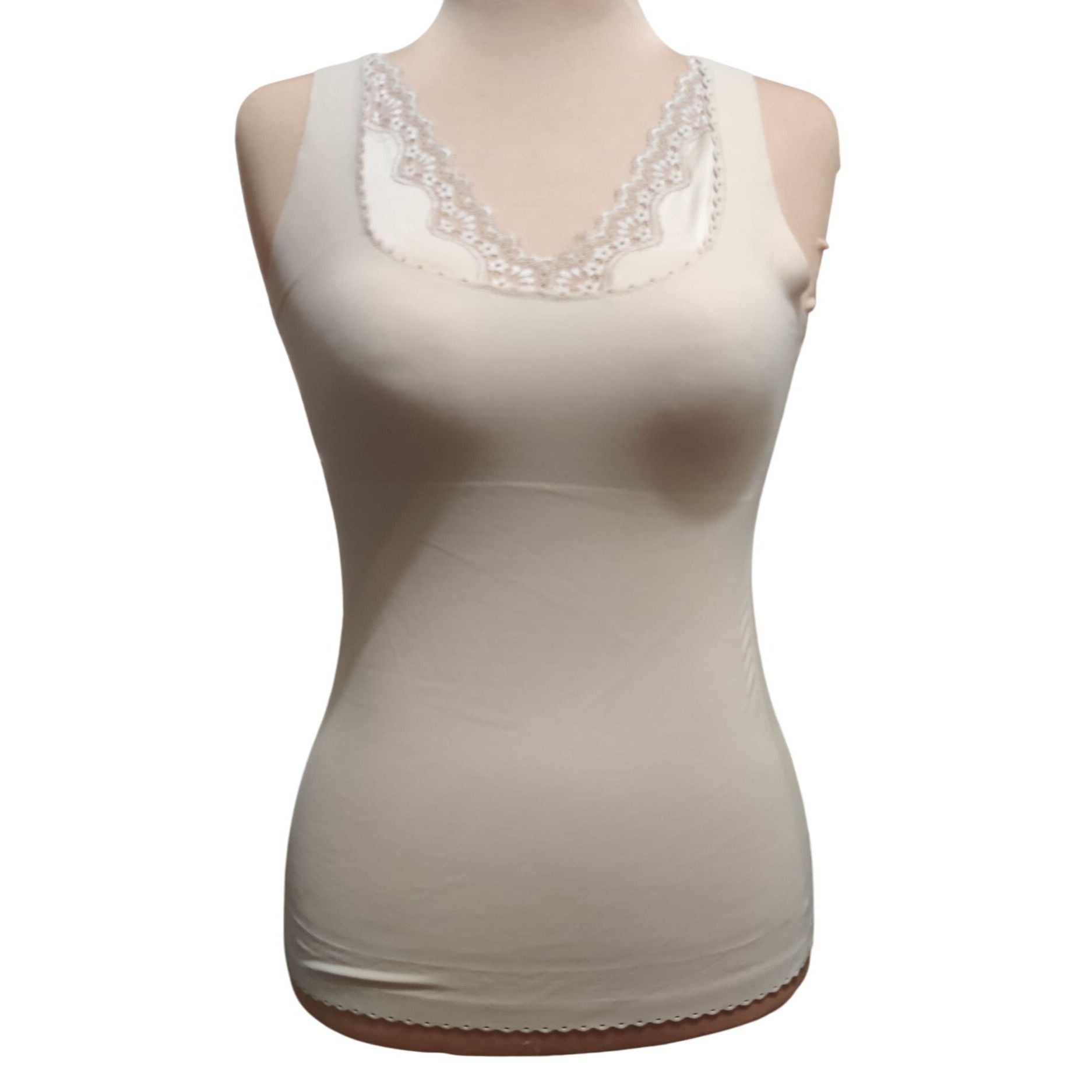 Other Sonic Slimmers L Womens Shaping Tank Top Beige Lace Trim Com Size ONE SIZE - 10 Thumbnail