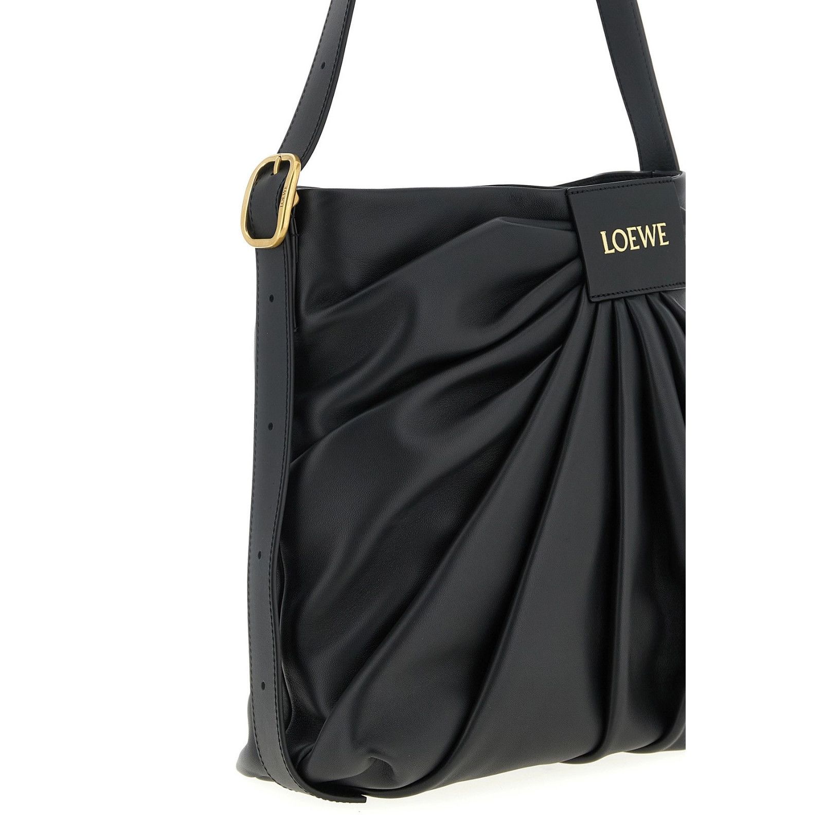 Loewe LOEWE Draped Tote Black Leather Shoulder Bag New & Authentic Size ONE SIZE - 3 Thumbnail