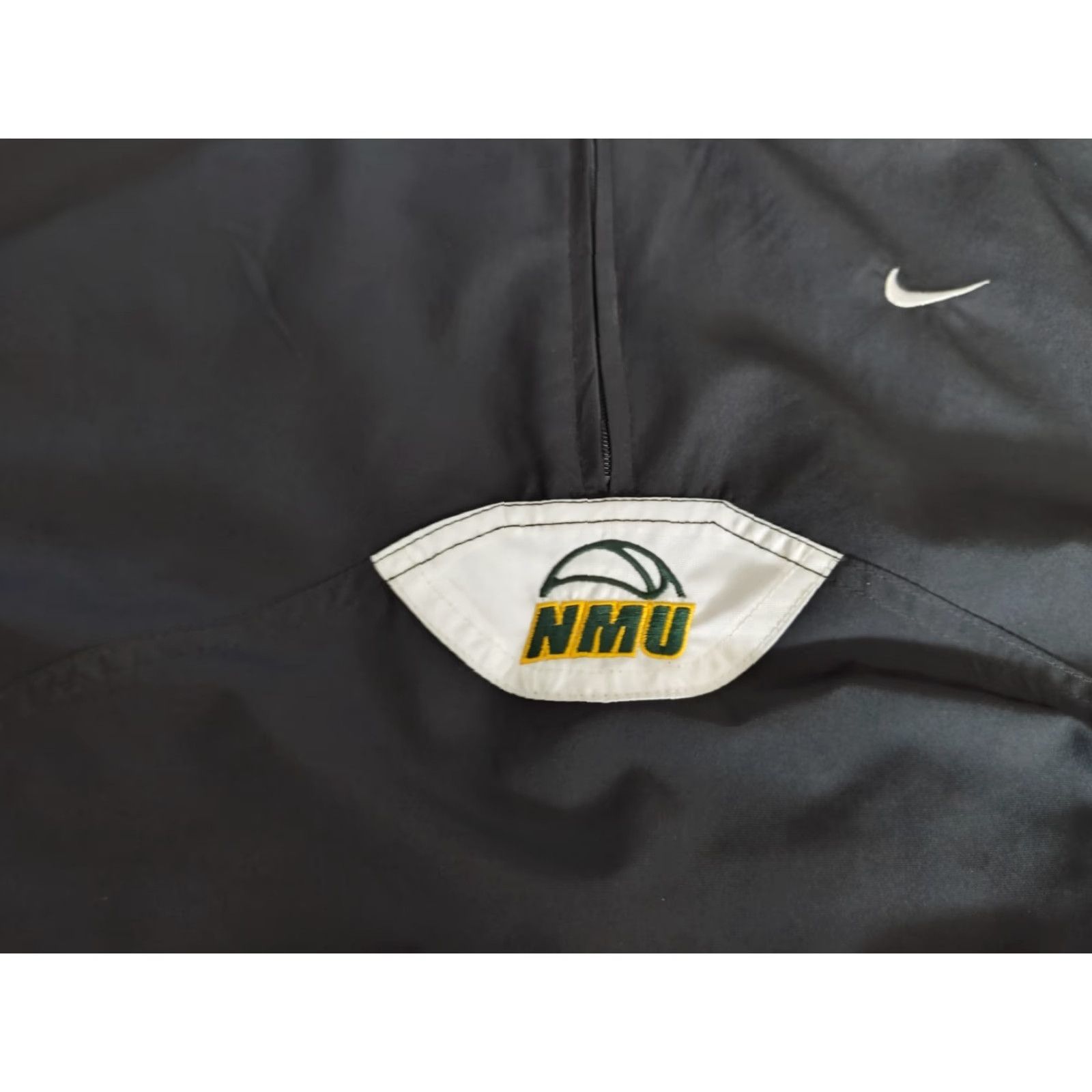 Nike VINTAGE Nike Team NMU Wildcats Black 1/4 Zip Pullover Windbreaker Jacket XL Mens Size US XL / EU 56 / 4 - 5 Thumbnail