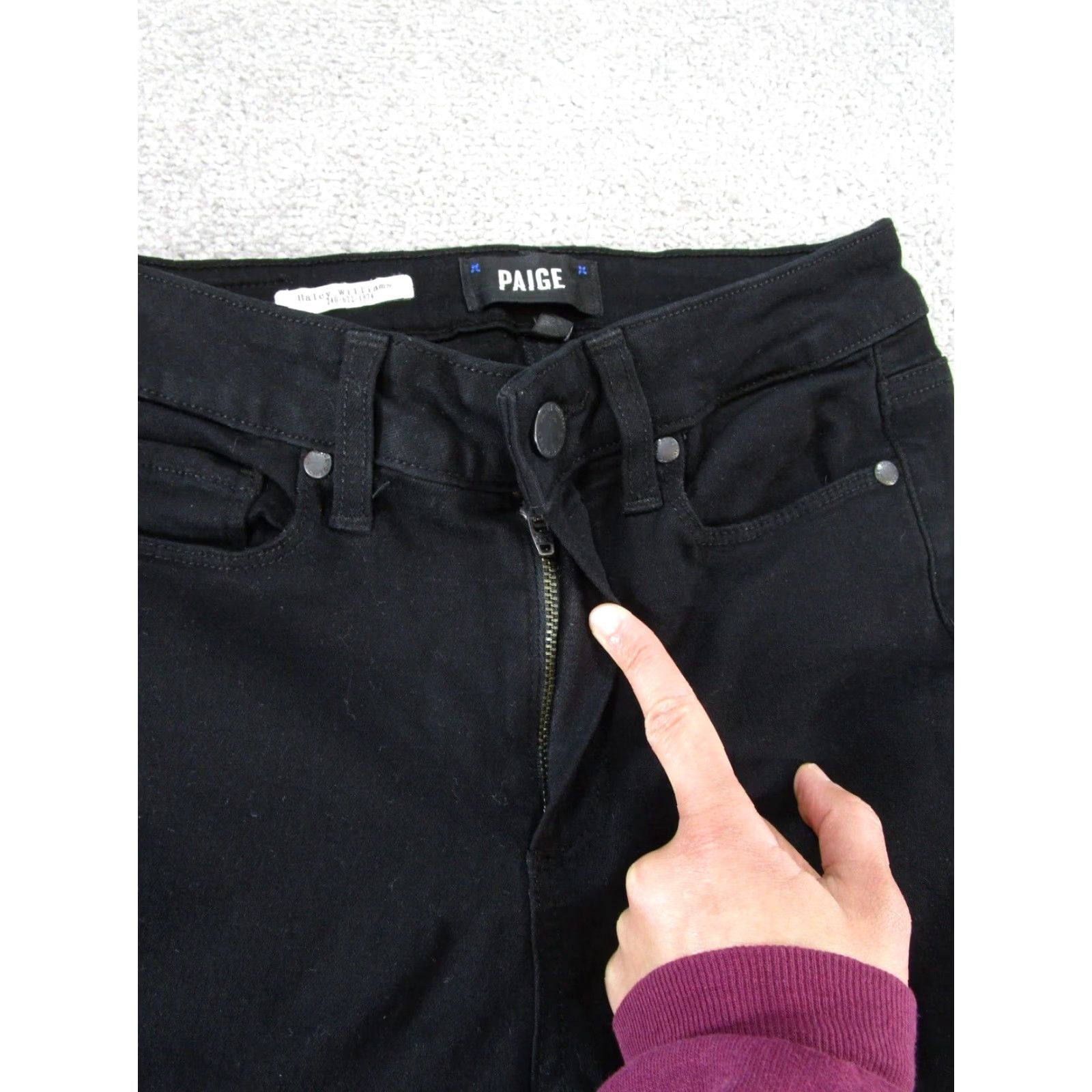 Paige Paige Jeans Womens 25 Black Denim Hoxton Ultra Skinny Size 42" / US 20 - 3 Thumbnail