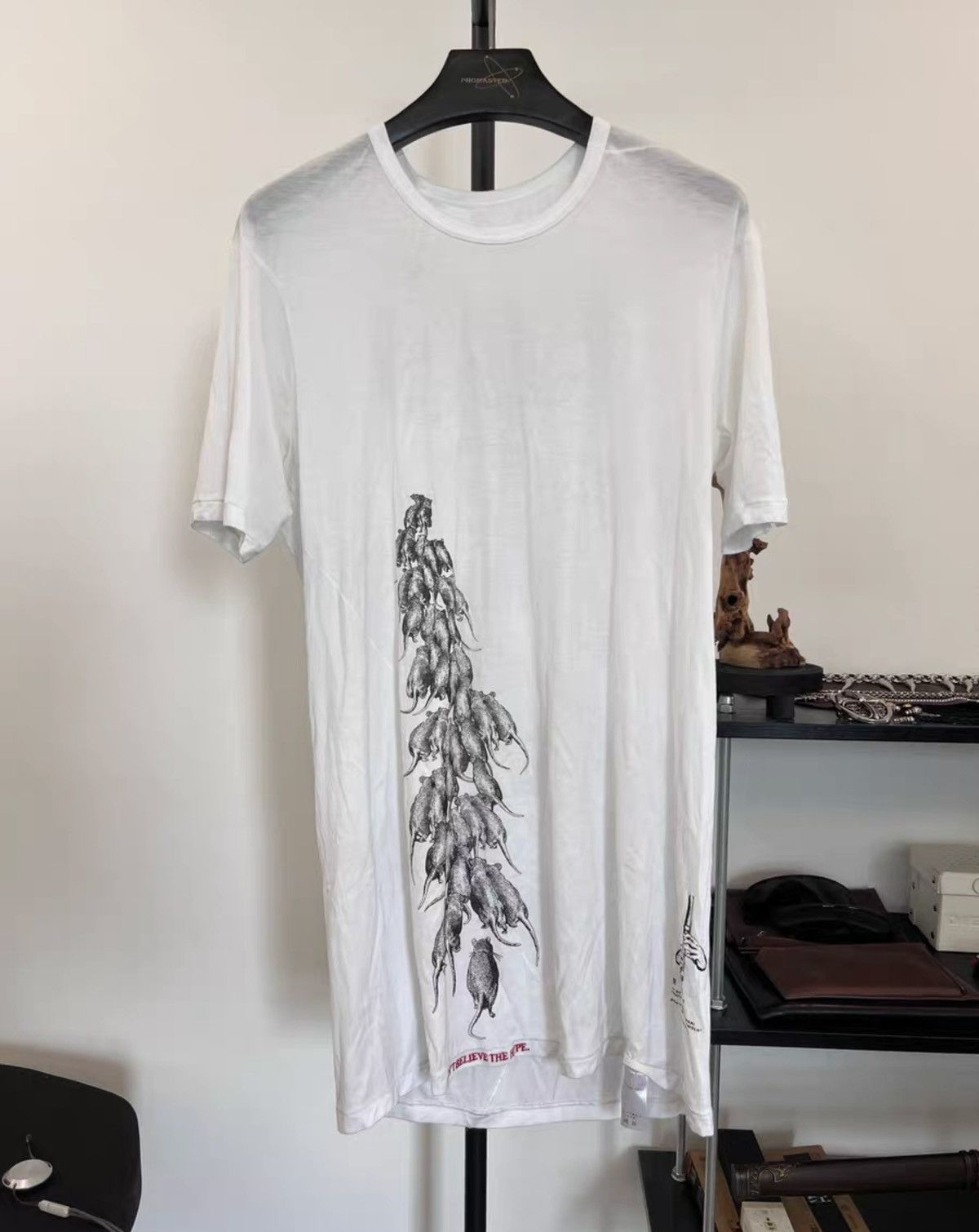 11 By Boris Bidjan Saberi 11ByBBS Slogan Print Cotton T-Shirt Size US M / EU 48-50 / 2 - 1 Thumbnail