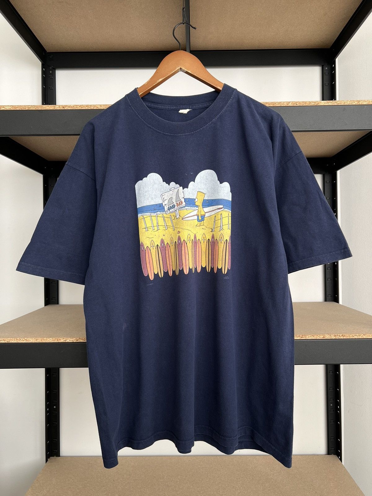 The Simpsons Vintage 1998 The Simpsons Bart Surf Surfing Cartoon T-shirt Size US XL / EU 56 / 4 - 2 Thumbnail