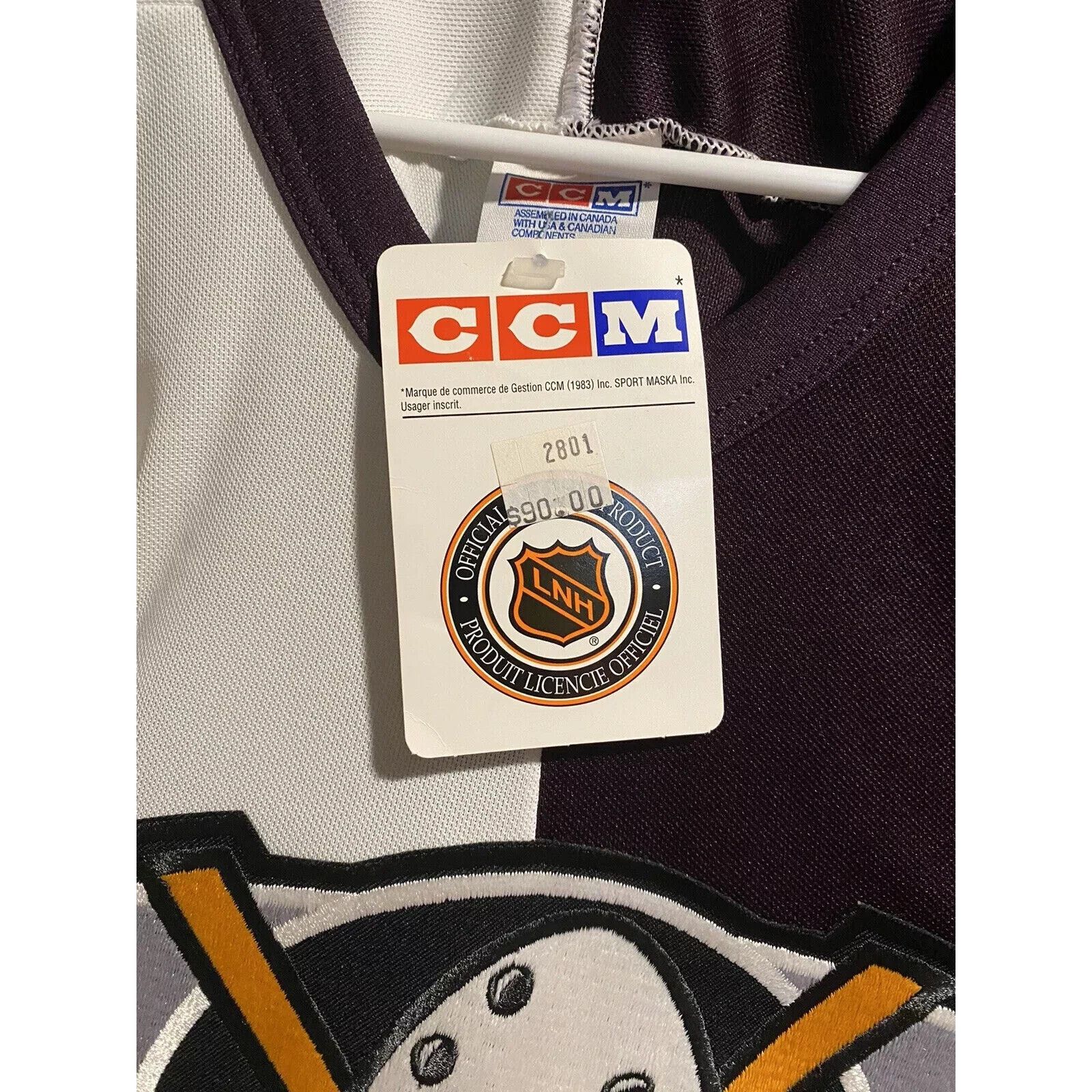 Ccm Anaheim Mighty Ducks Vintage CCM Home/Away Jersey Sz XL NWT Size US XL / EU 56 / 4 - 2 Thumbnail