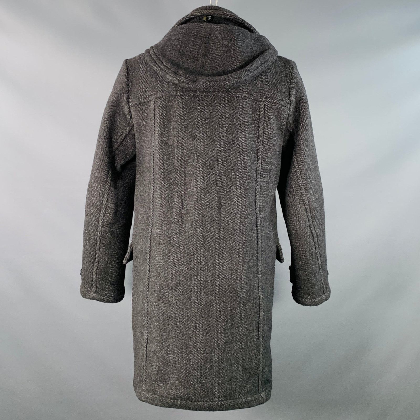Calvin Klein Size S Black Charcoal Herringbone Toggle Closure Coat Size US S / EU 44-46 / 1 - 4 Thumbnail